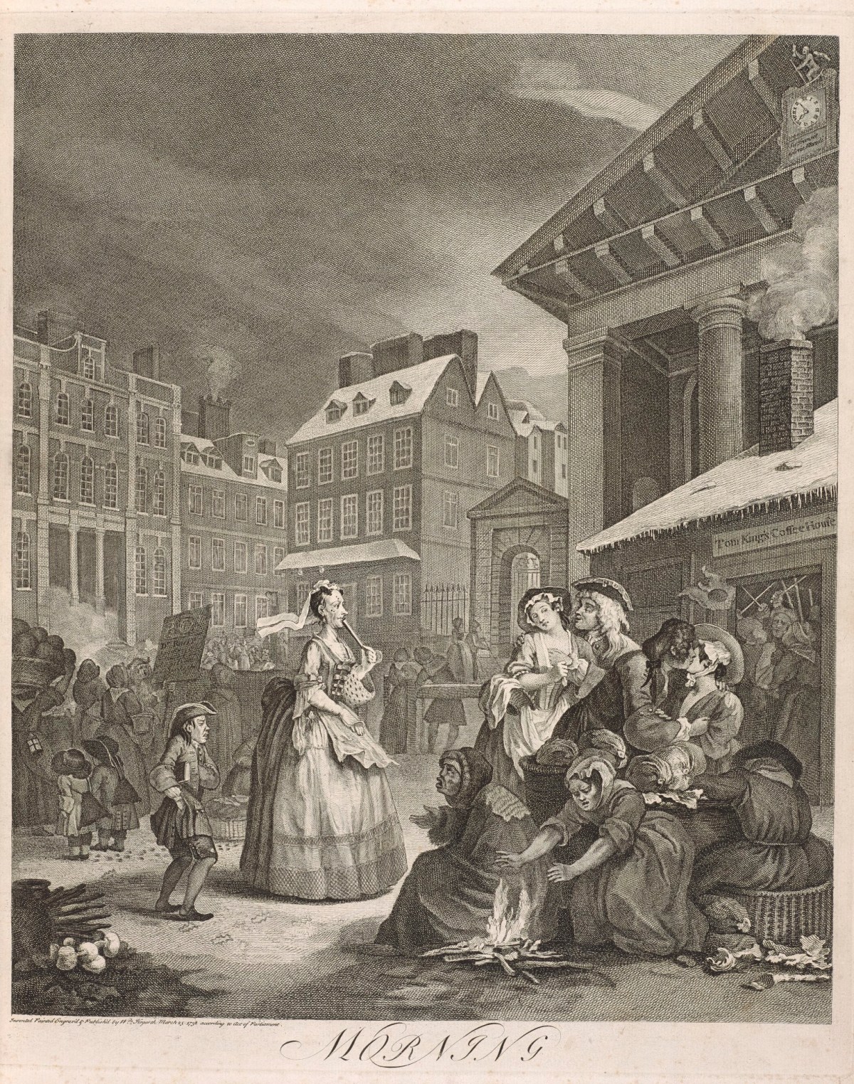 William Hogarth, Morning (Times of Day, plate 1)