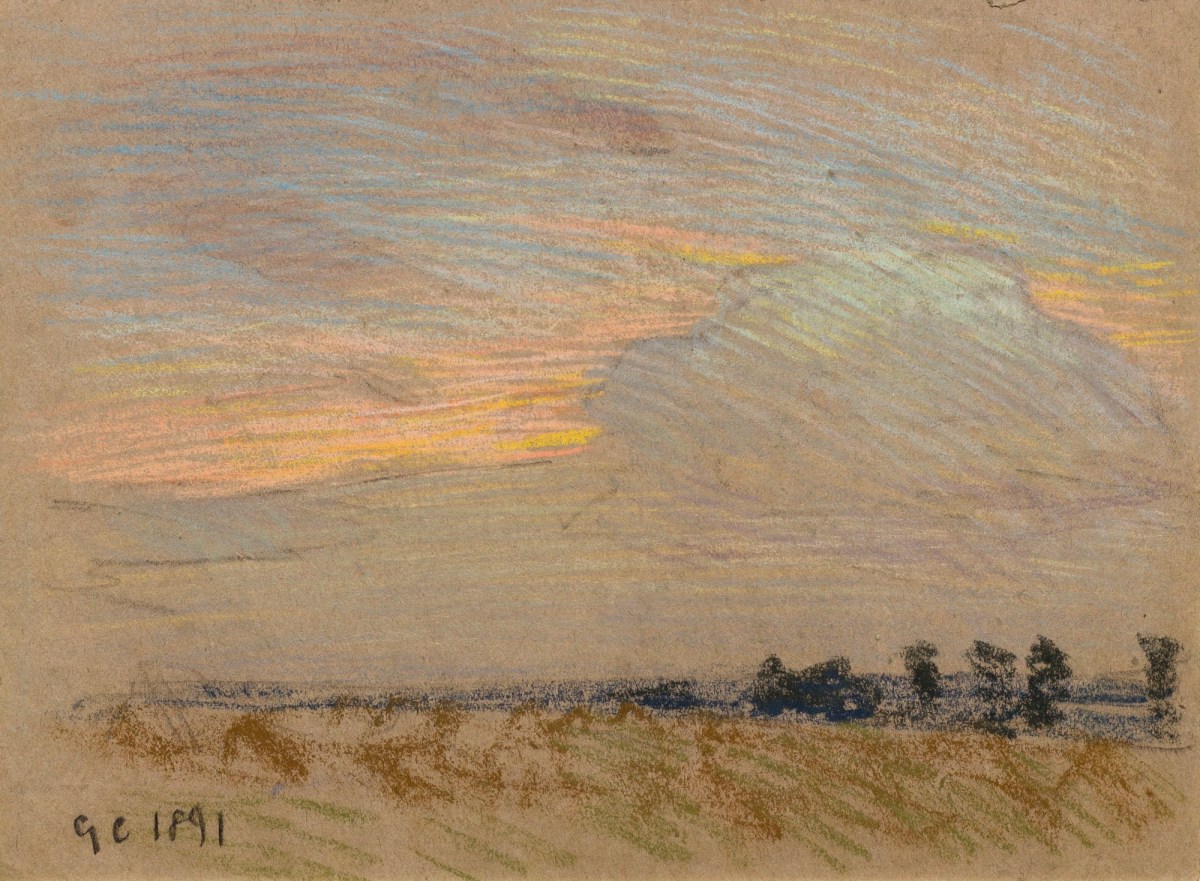 Sir George Clausen RA, Cloud study with landscape