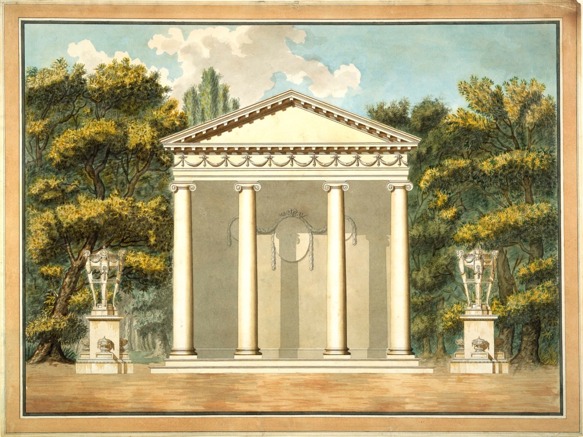 Sir William Chambers RA, Design, almost as executed, for the Temple of Diana, Blenheim Palace, Oxfordshire: elevation