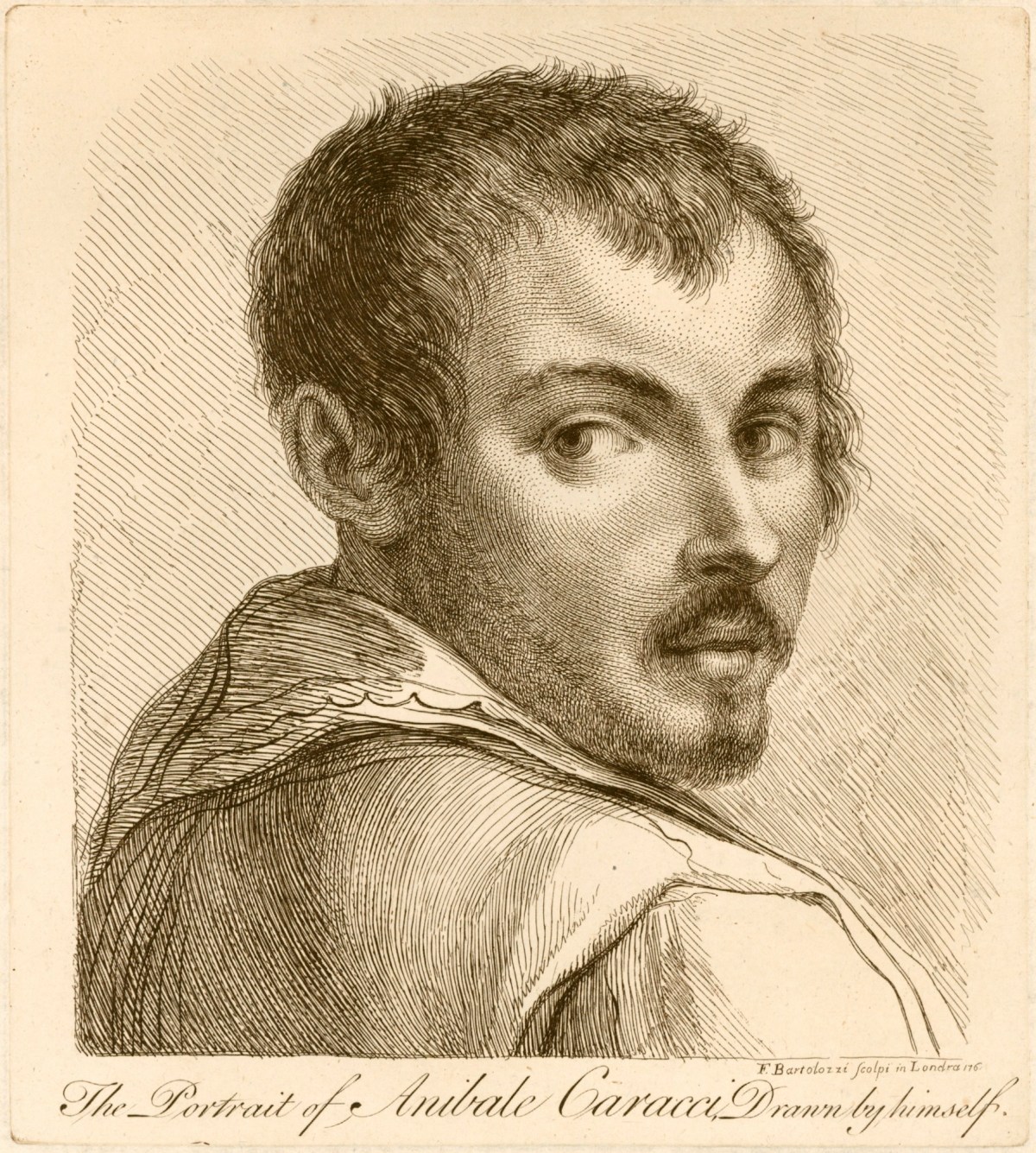 Francesco Bartolozzi RA, Portrait of a man (possibly Annibale Carracci)