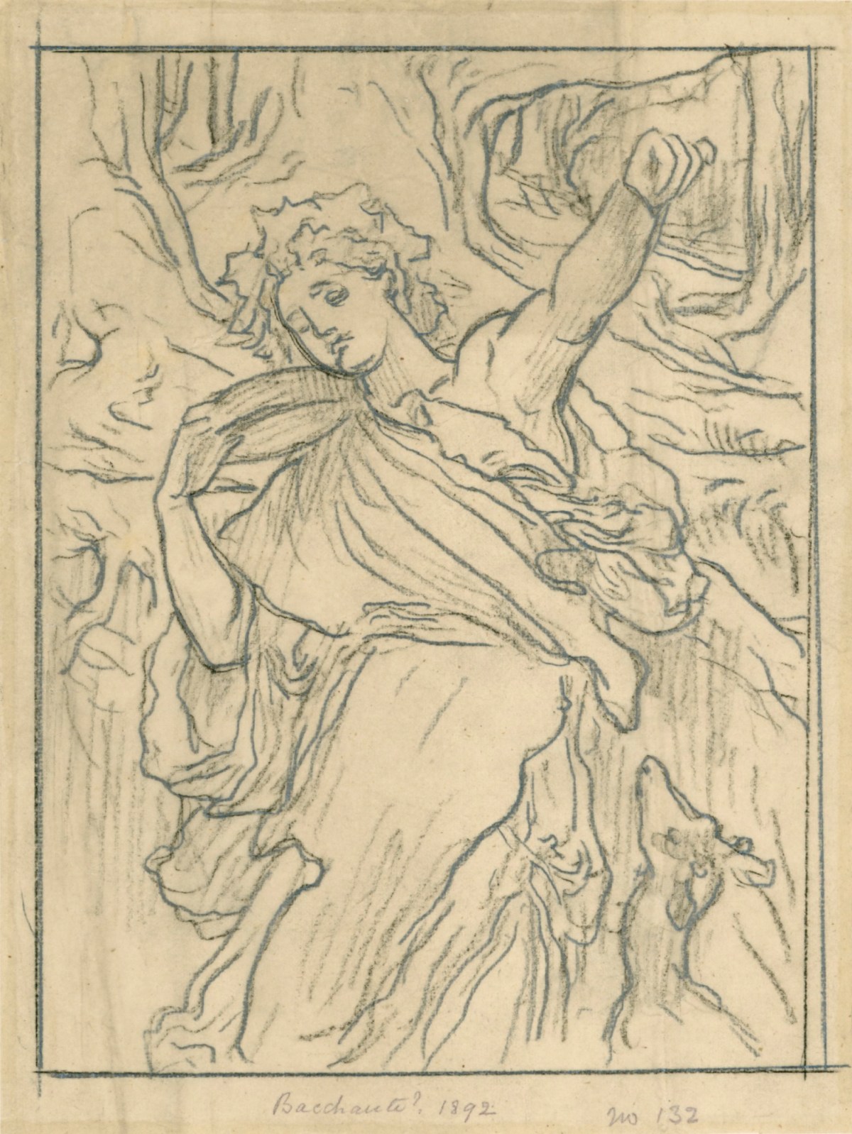 Lord Leighton PRA, Tracing for 'A Bacchante'