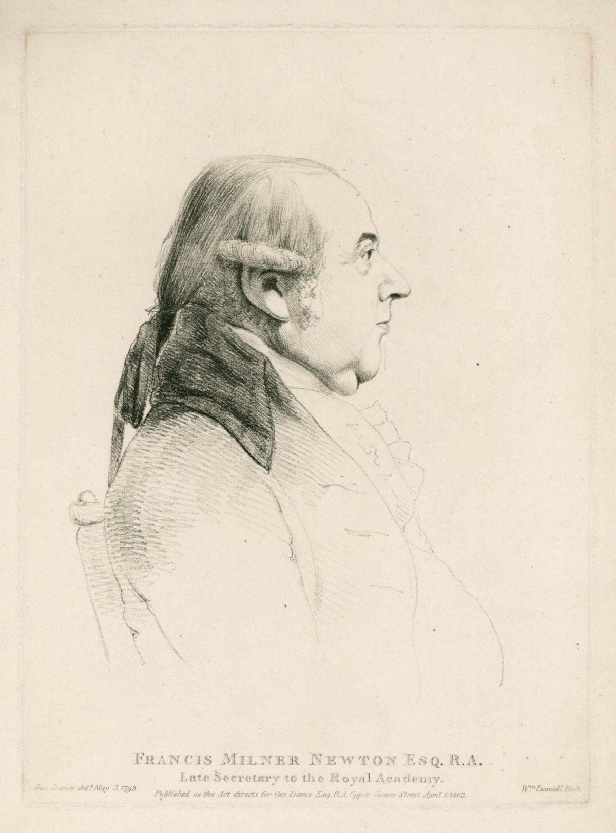 George Dance RA, Portrait of Francis Milner Newton R.A.