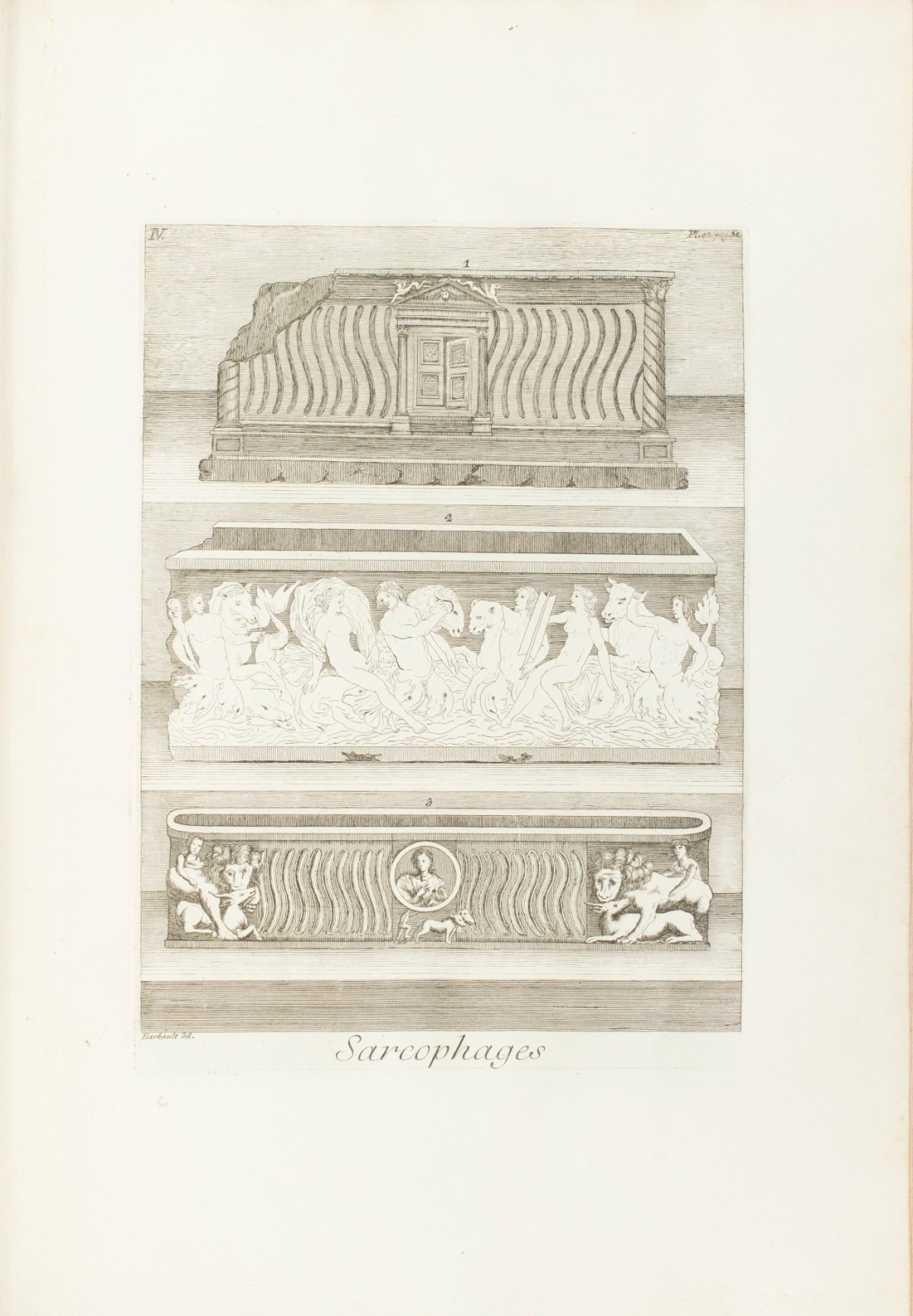Jean Barbault, 'Sarcophages: Planche IV.'