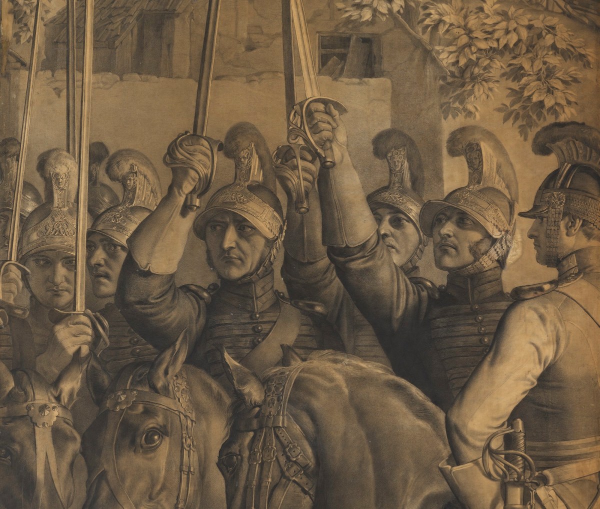 Daniel Maclise RA, Cartoon for 'The Meeting of Wellington and Blücher After the Battle of Waterloo'