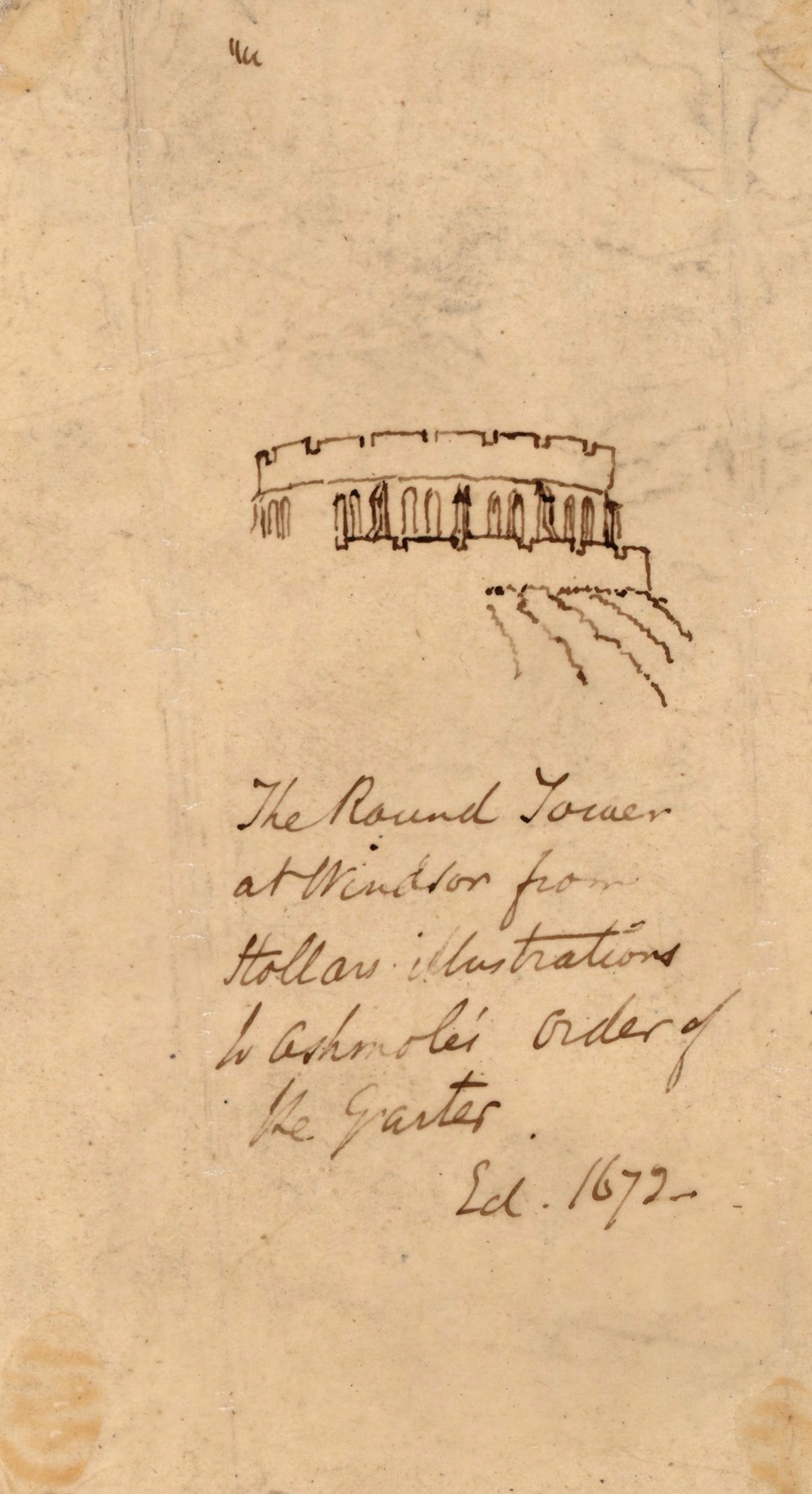 Solomon Alexander Hart RA, Tracing of the Round Tower, Windsor Castle