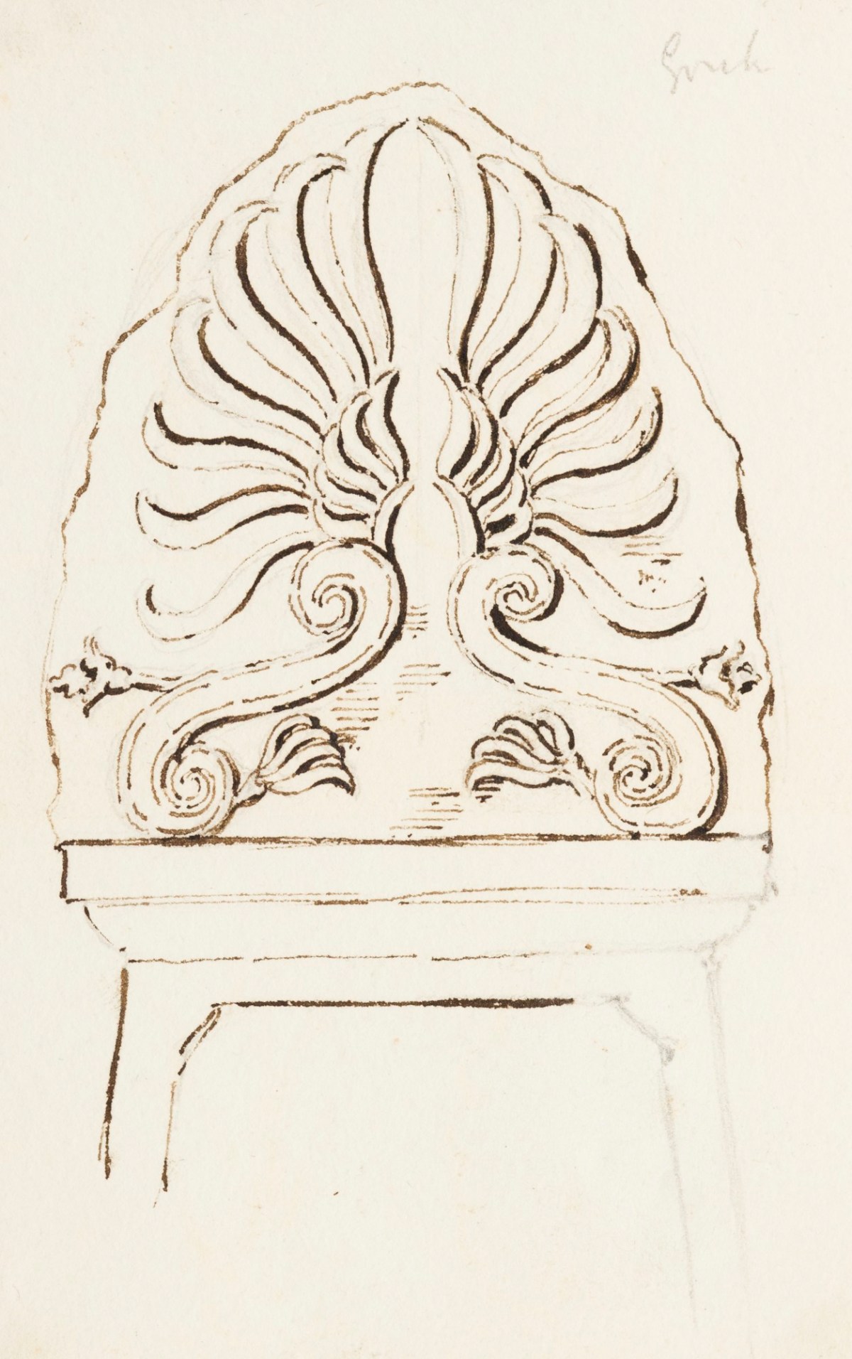 Richard Westmacott the Younger RA, A sketch of Ancient Greek decorative carving