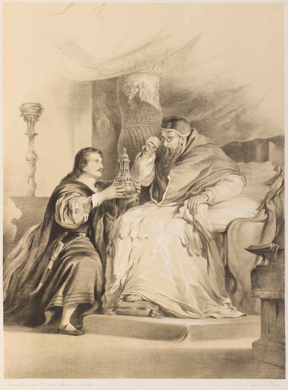 Sir David Wilkie RA, Cellini presenting a Vase to Pope Paul III