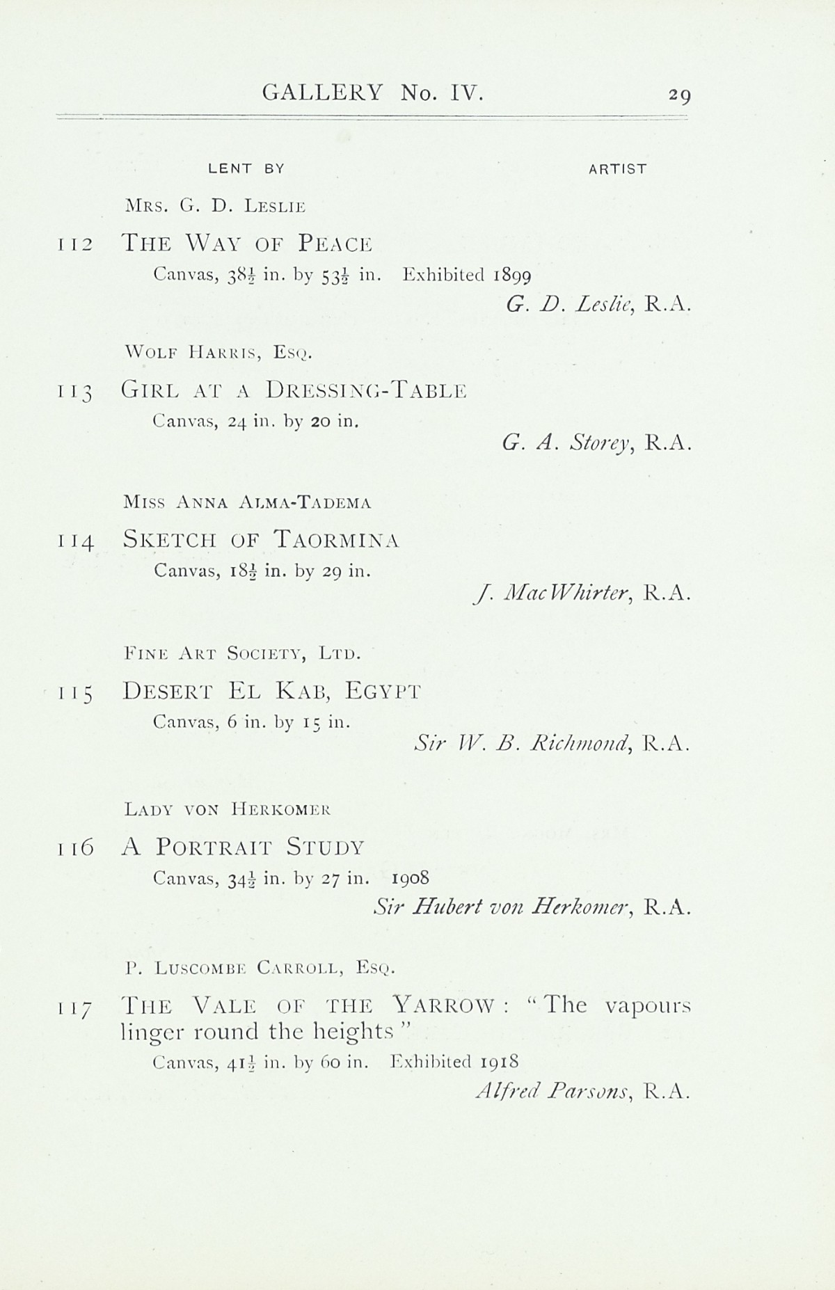 Page 31 of 1922 - Exhibition of Works by recently deceased Members of the Royal Academy