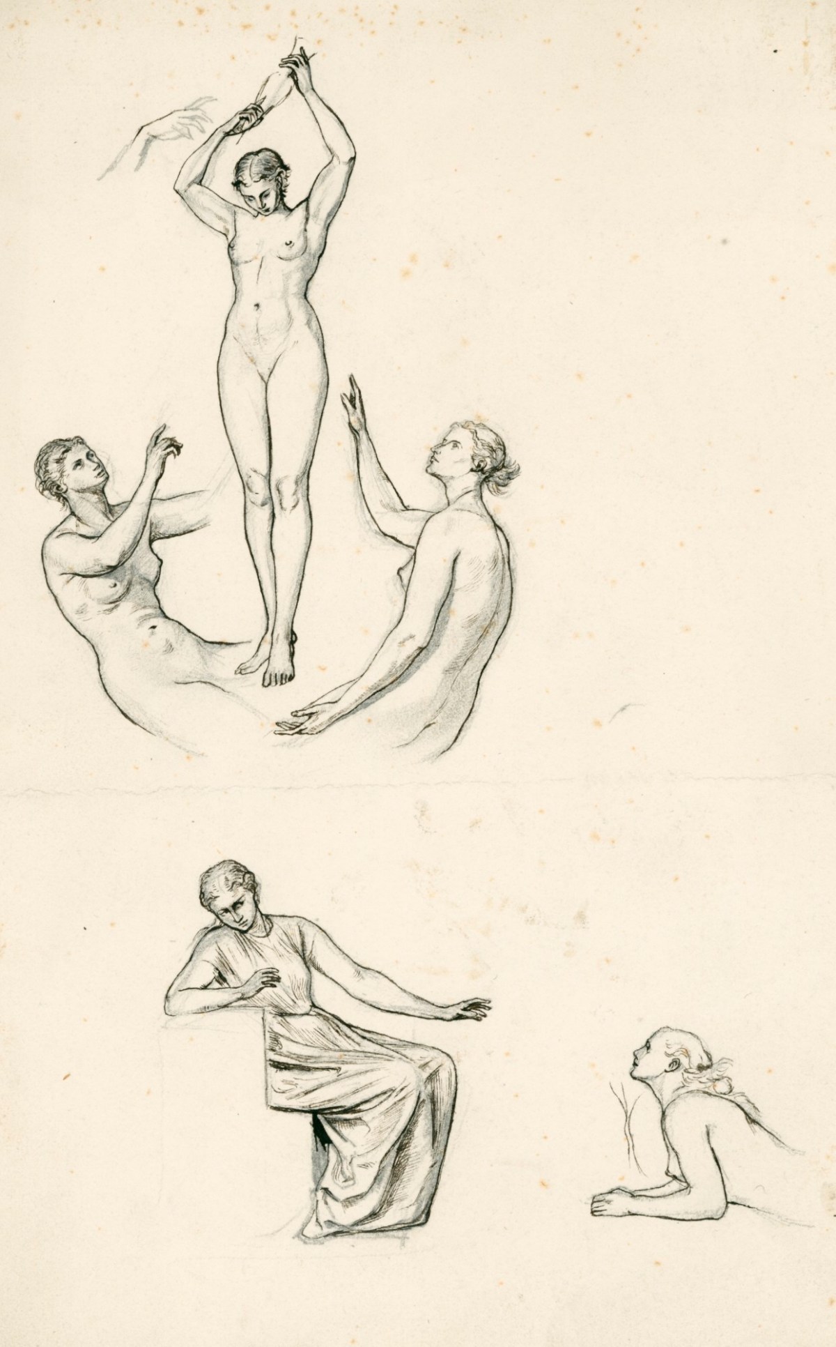 Henry Hugh Armstead RA, Studies of female figures for the 'Milton Fountain'