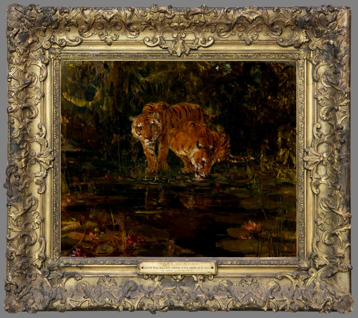Unknown, Frame for John M. Swan RA 'Tigers drinking'