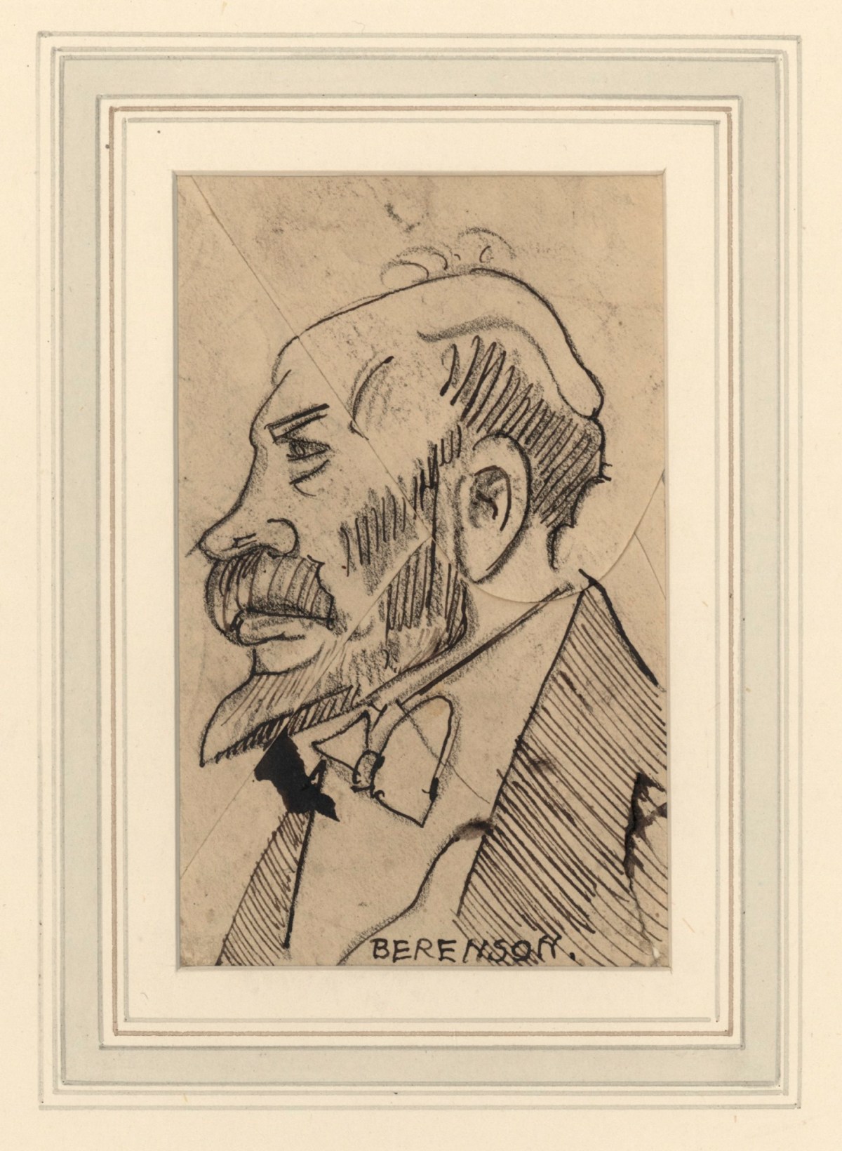 Francis Derwent Wood RA, Caricature portrait sketch of Bernard Berenson
