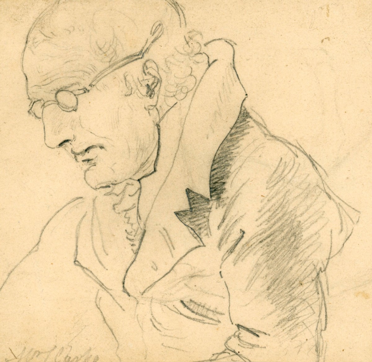 Sir Edwin Landseer RA, Portrait sketch of 'Mr Clarke', in profile