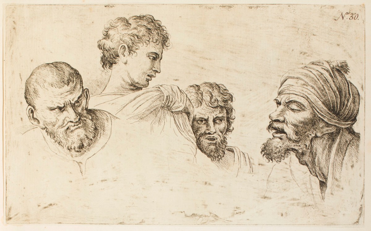 William Hogarth, Four heads from the Raphael cartoons at Hampton Court