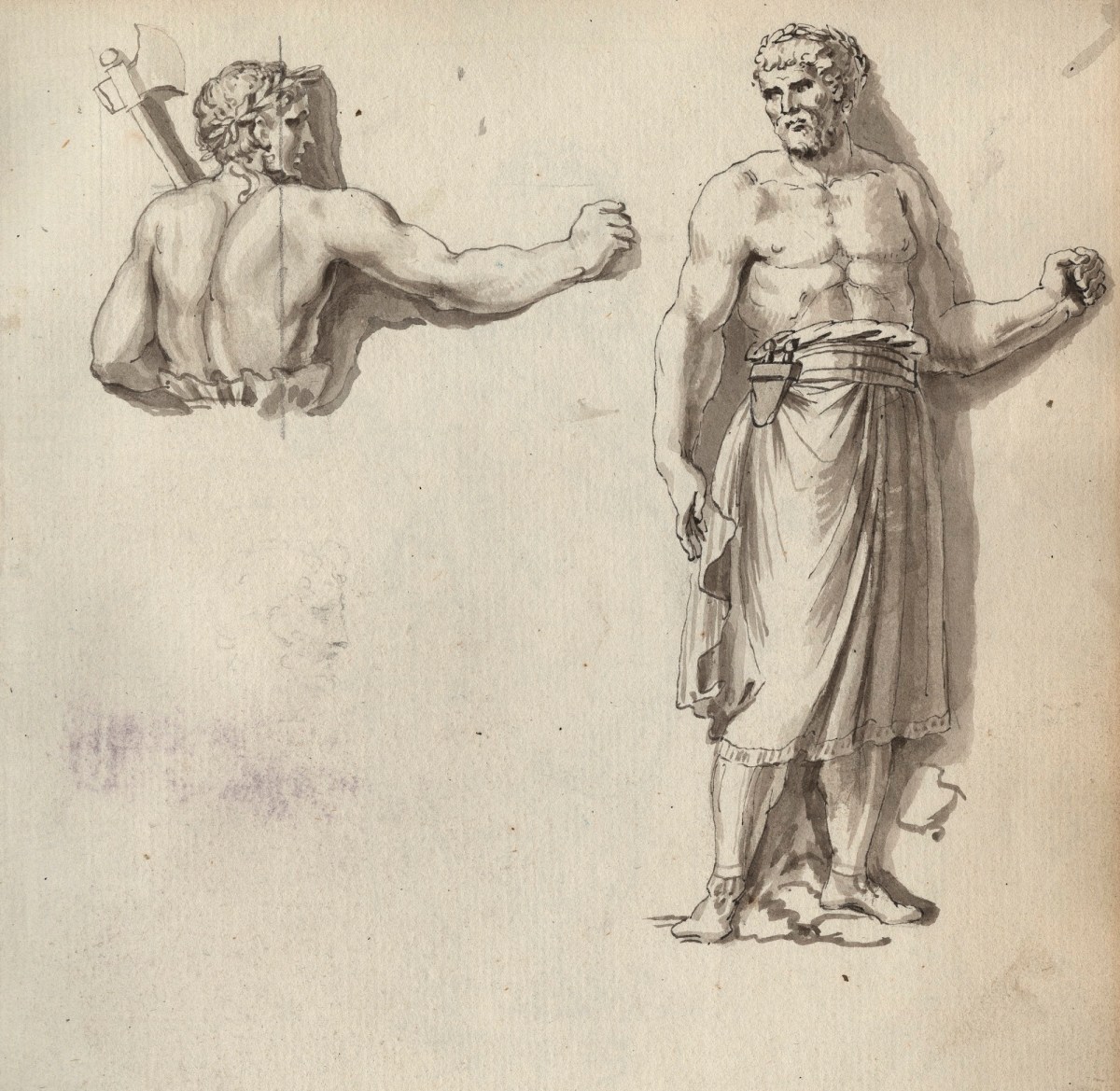 Unknown artist, Leaf from a sketchbook