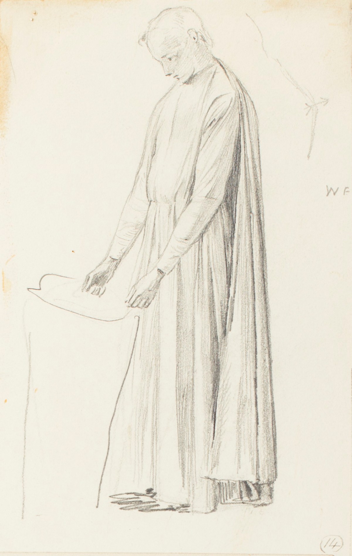 Henry Hugh Armstead RA, Study of a standing male figurefor the cornice of the Westminster Abbey reredos