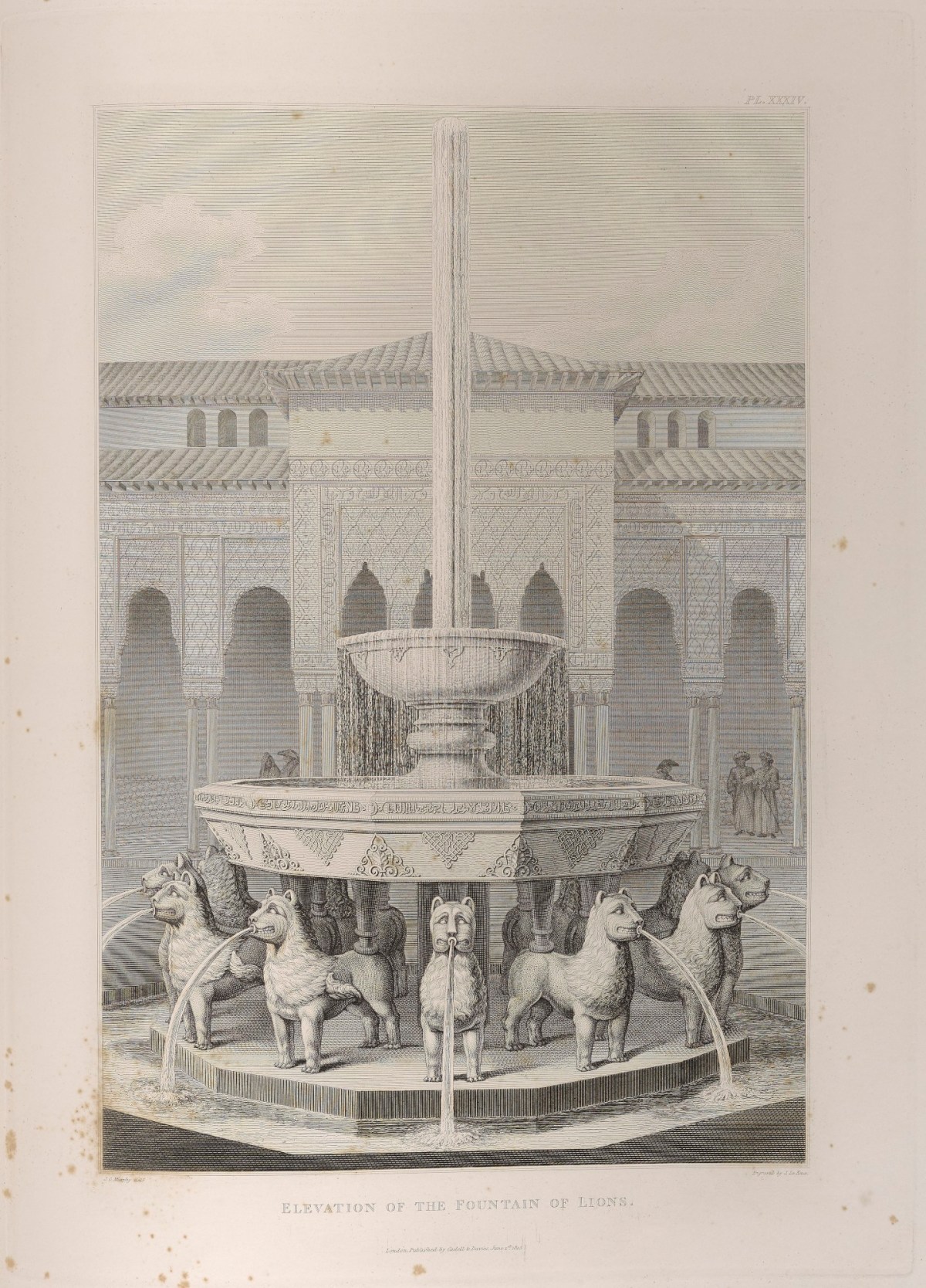 James Cavanah Murphy, Plate 34: Elevation of the Fountain of Lions, Alhambra palace, Granada