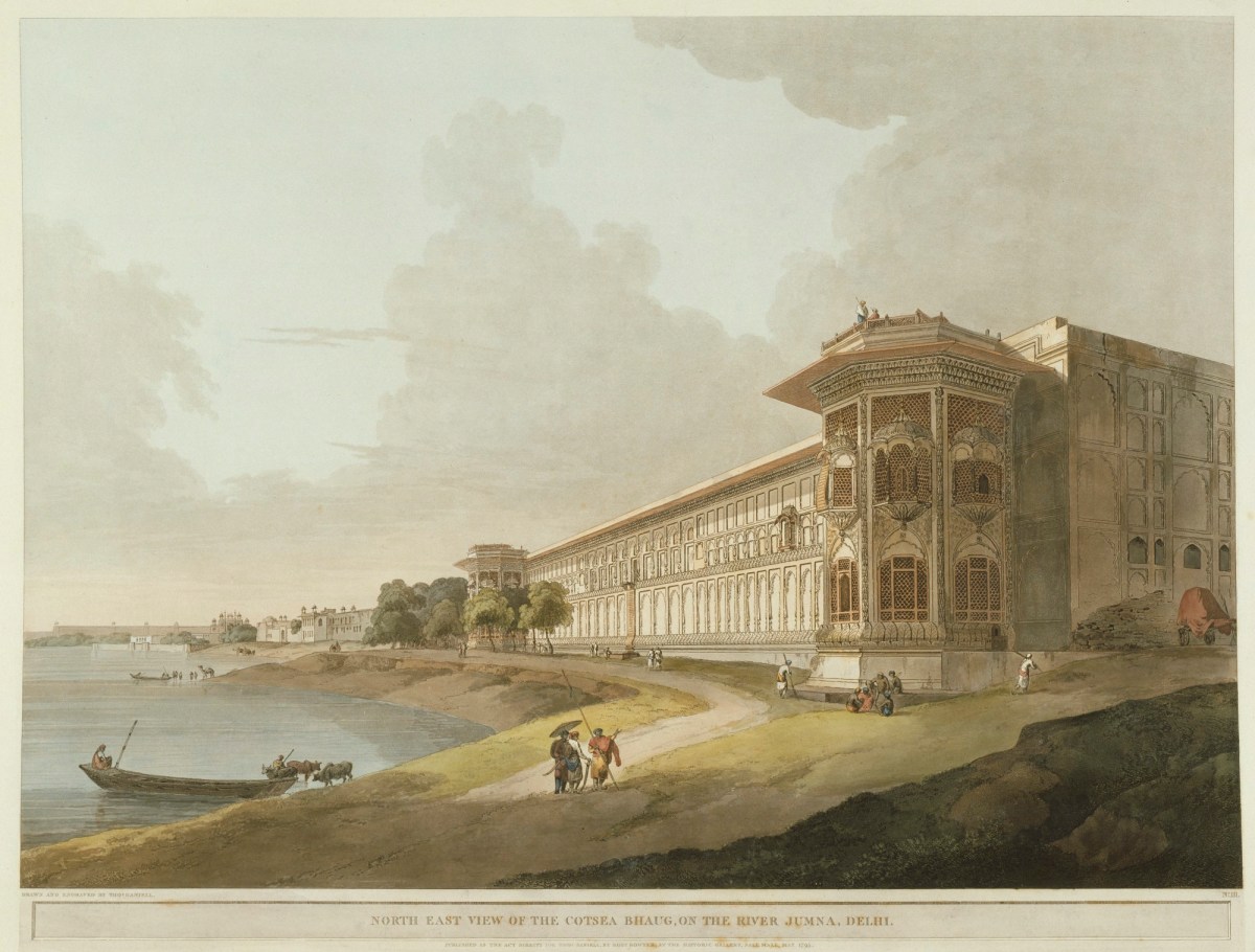 Thomas Daniell RA, North East View of the Cotsea Bhaug, on the River Jumna, Delhi