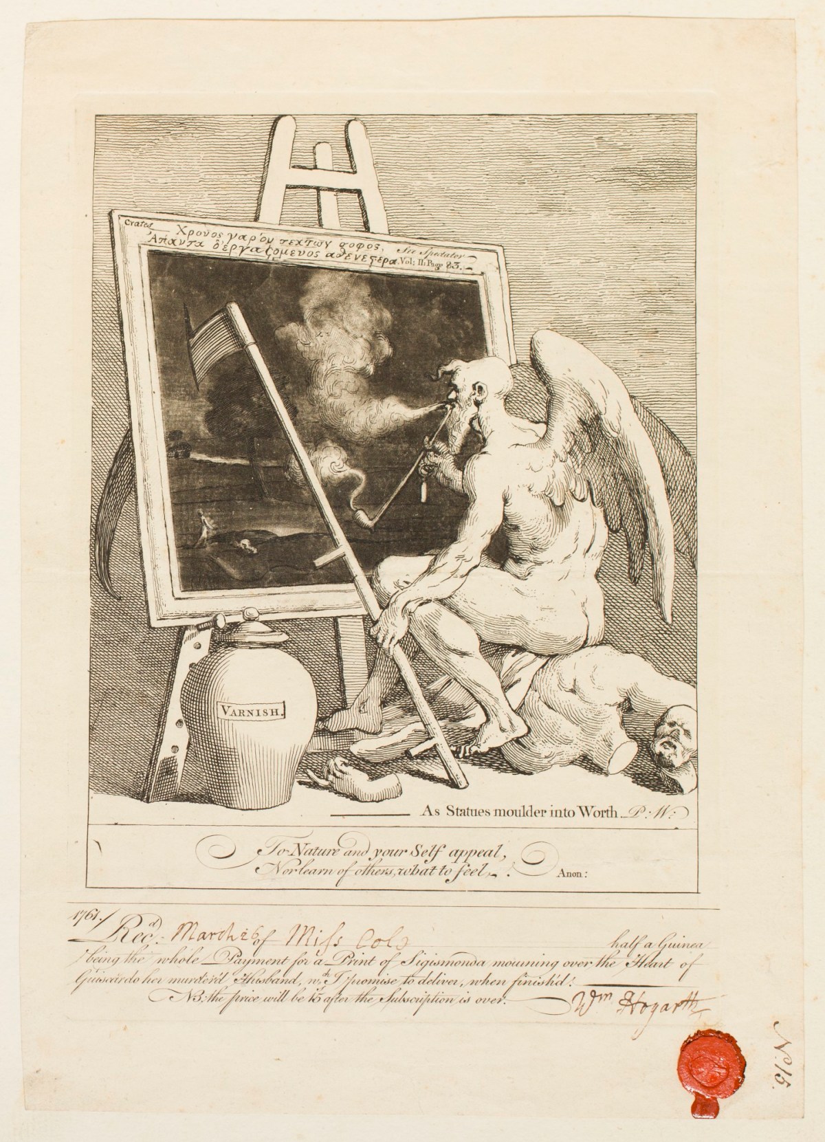 William Hogarth, Time Smoking a Picture