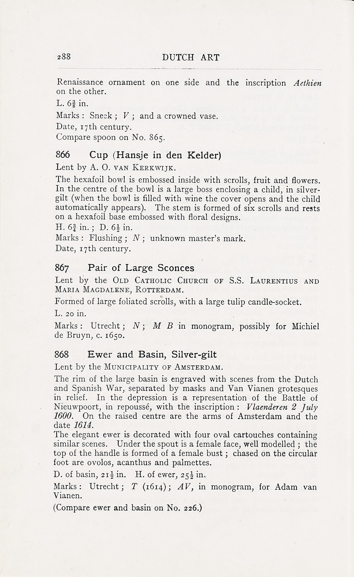 Page 292 of 1929 - Exhibition of Dutch Art 1450-1900