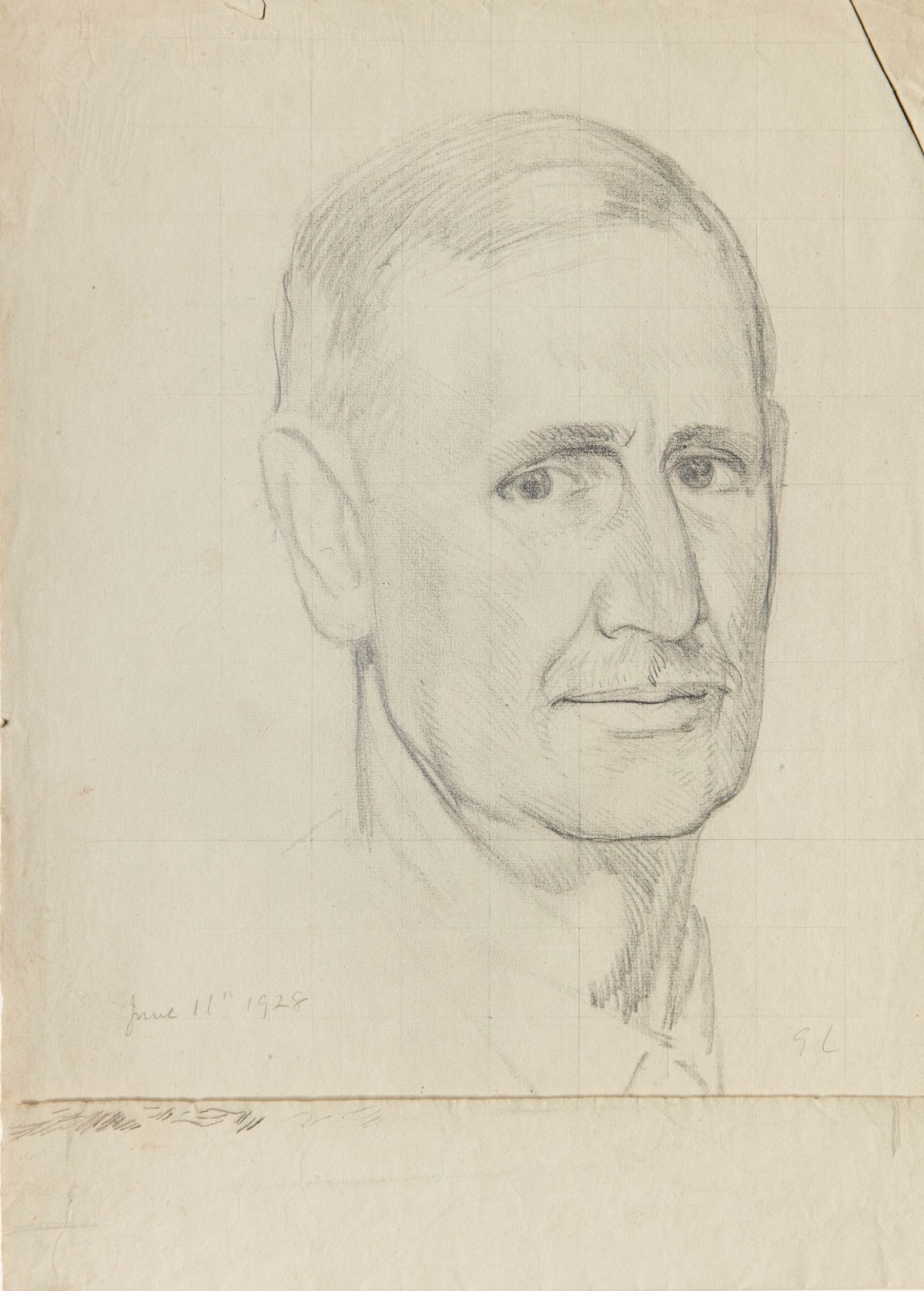 Study of the head of a man with a faint moustache (W.H. Clegg) | Works ...