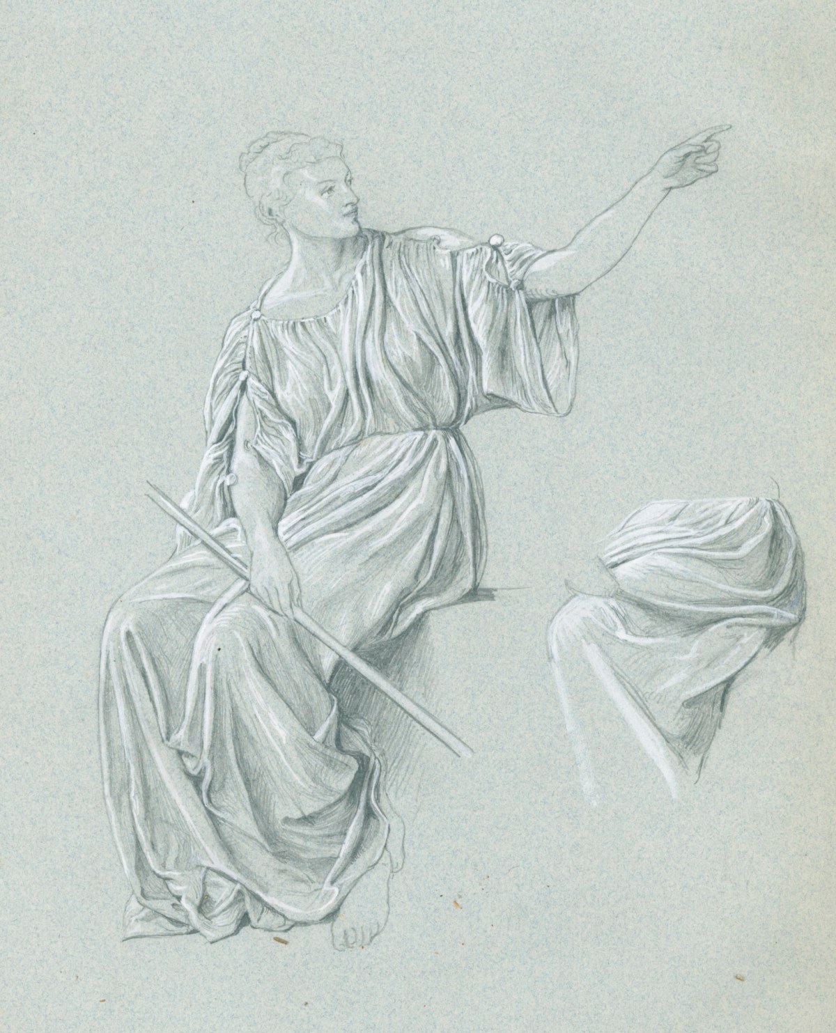 Henry Hugh Armstead RA, Draped study of a seated female figure for the "Metropole" doorway