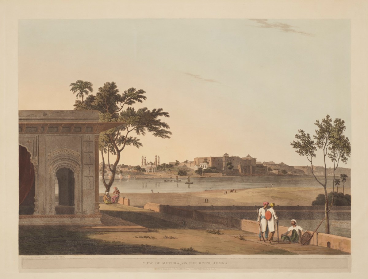 Thomas Daniell RA, View of Mutura, on the river Jumna