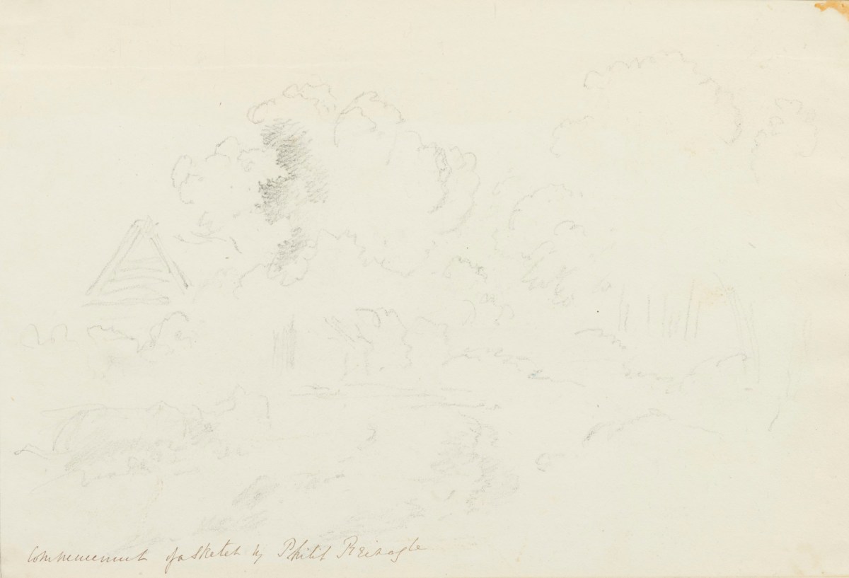 Philip Reinagle RA, Commencement of a sketch of trees