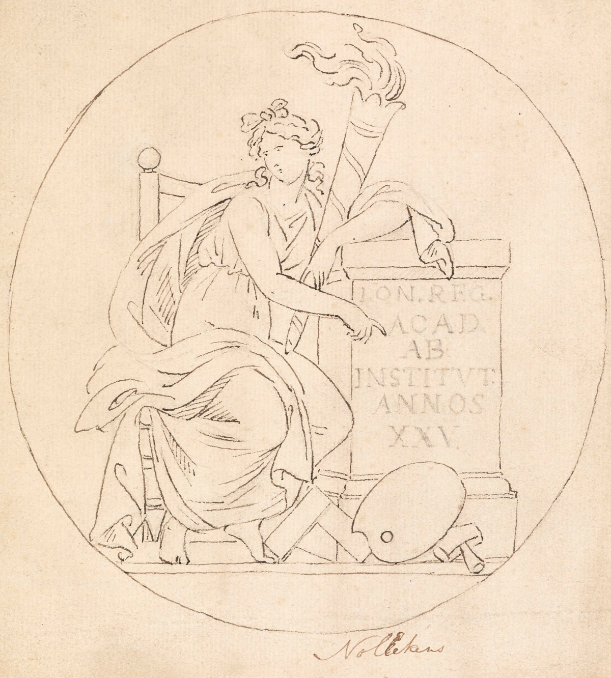 Joseph Nollekens RA, Design for a medal commemorating the 25th anniversary of the Royal Academy