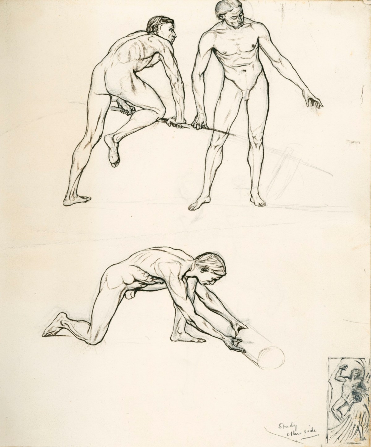 Henry Hugh Armstead RA, Nude studies of male figures for the external frieze on the Royal Albert Hall