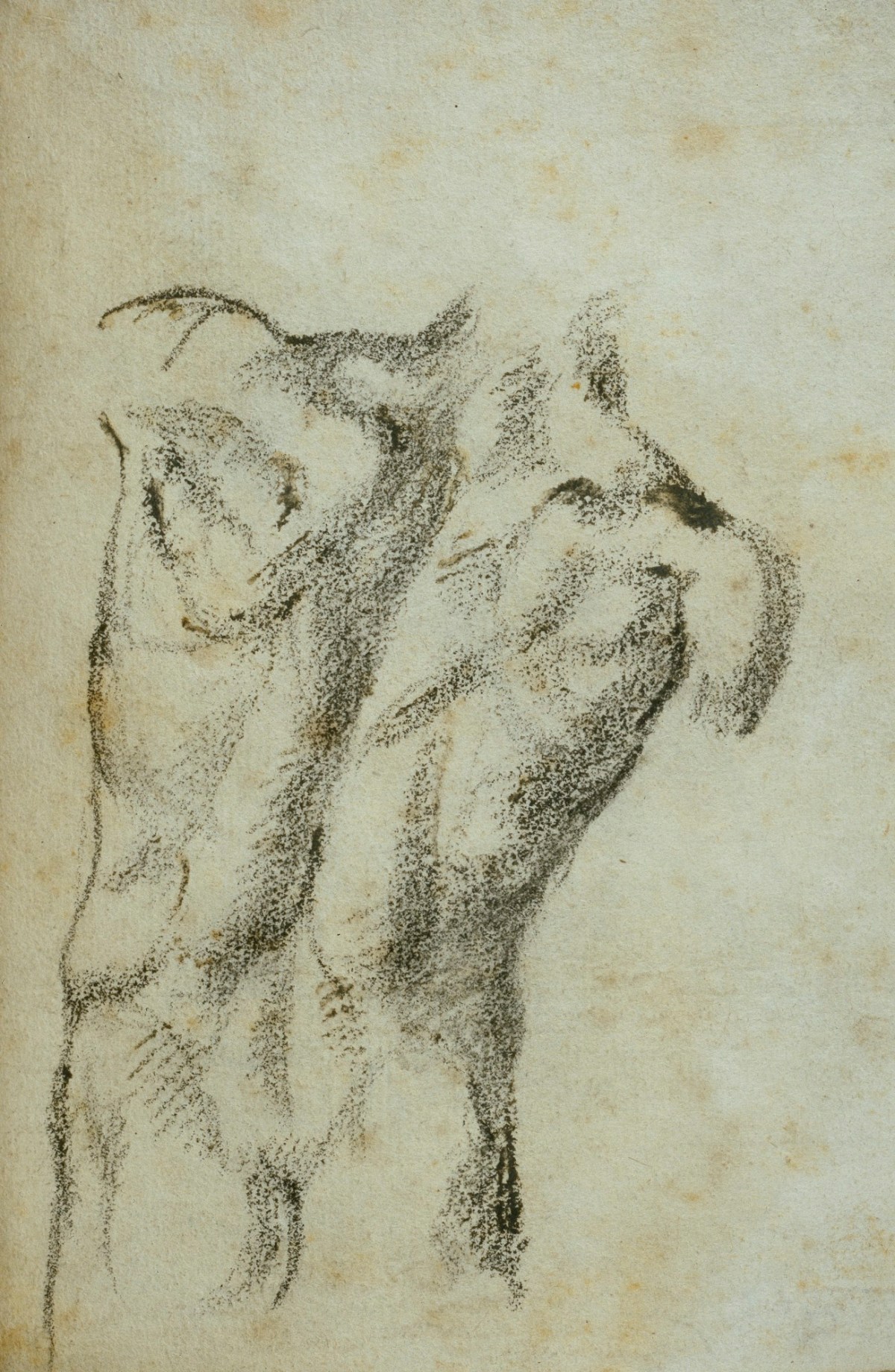 Benjamin West PRA, Leaf from a sketchbook with a drawing of a male nude viewed from the back