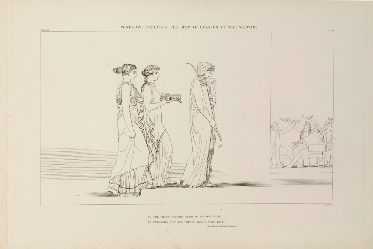 John Flaxman RA, Penelope Carrying the Bow of Ulysses to the Suitors