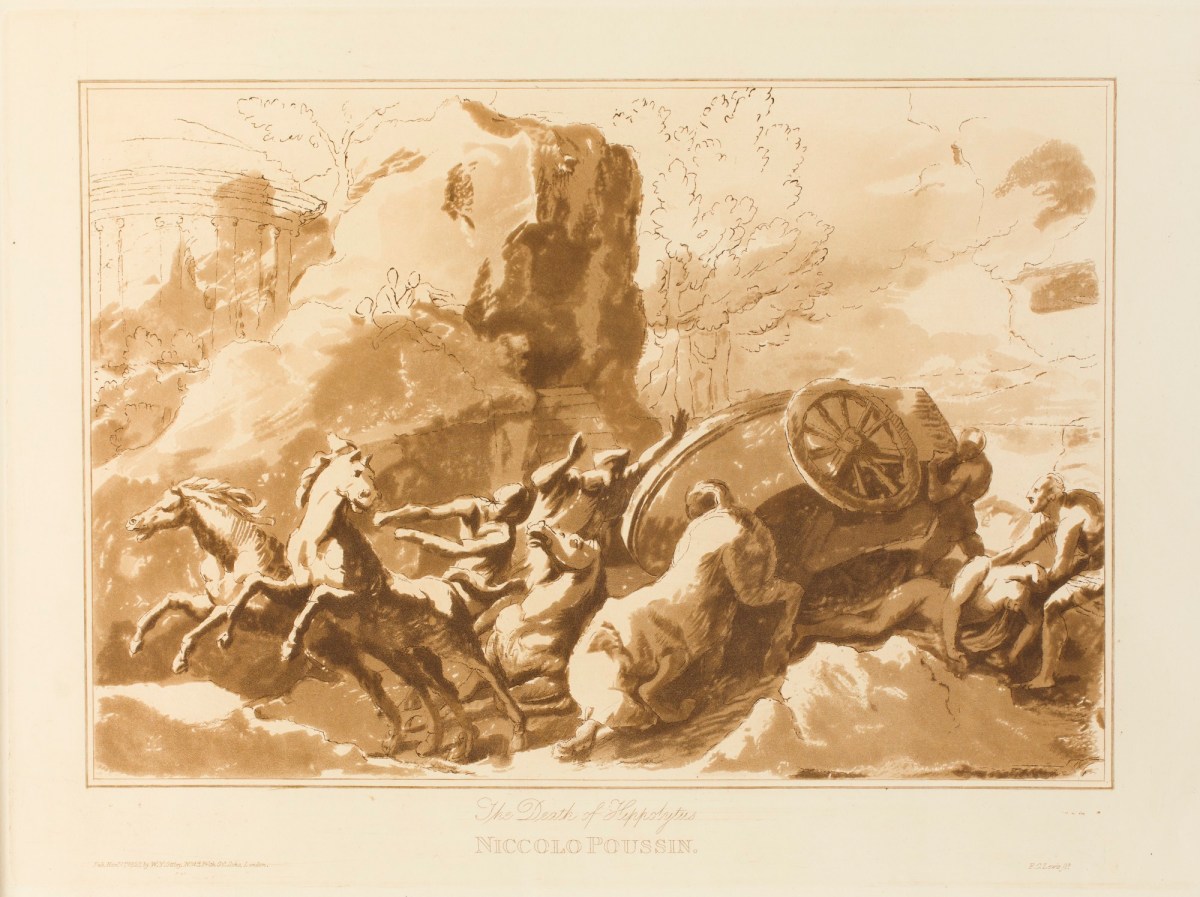 Frederick Christian Lewis Snr., 'The death of Hippolytus' after a drawing attributed to Nicolas Poussin