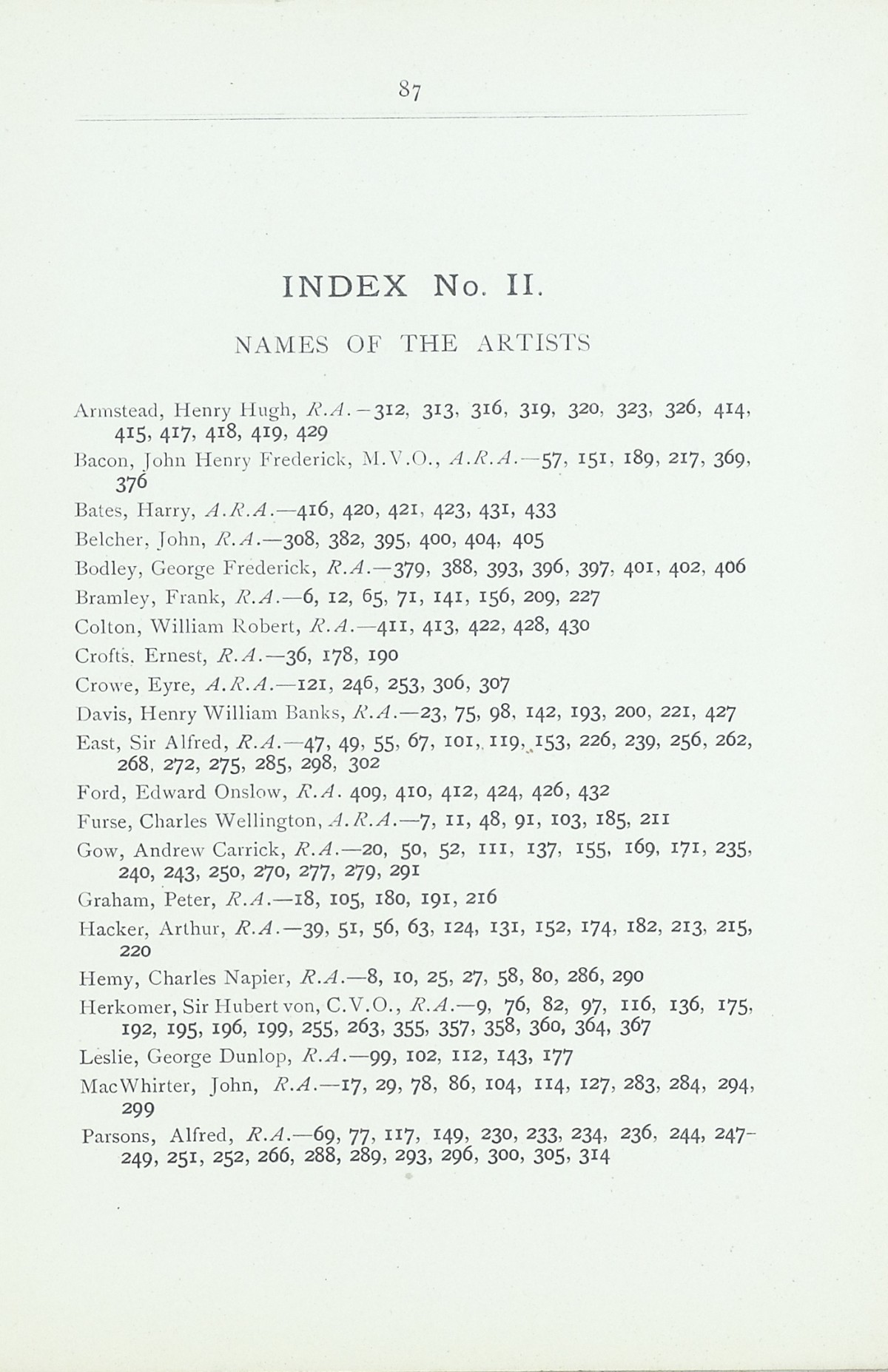 Page 89 of 1922 - Exhibition of Works by recently deceased Members of the Royal Academy