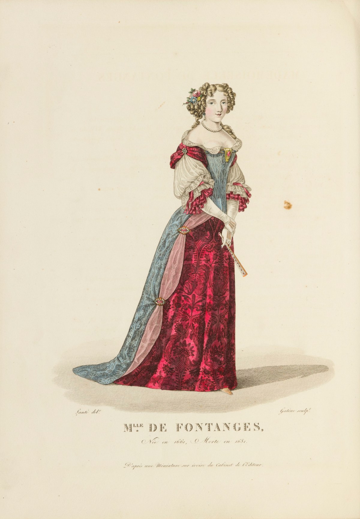 Marie Angelique de Scorailles, Mlle. de Fontanges, mistress of King