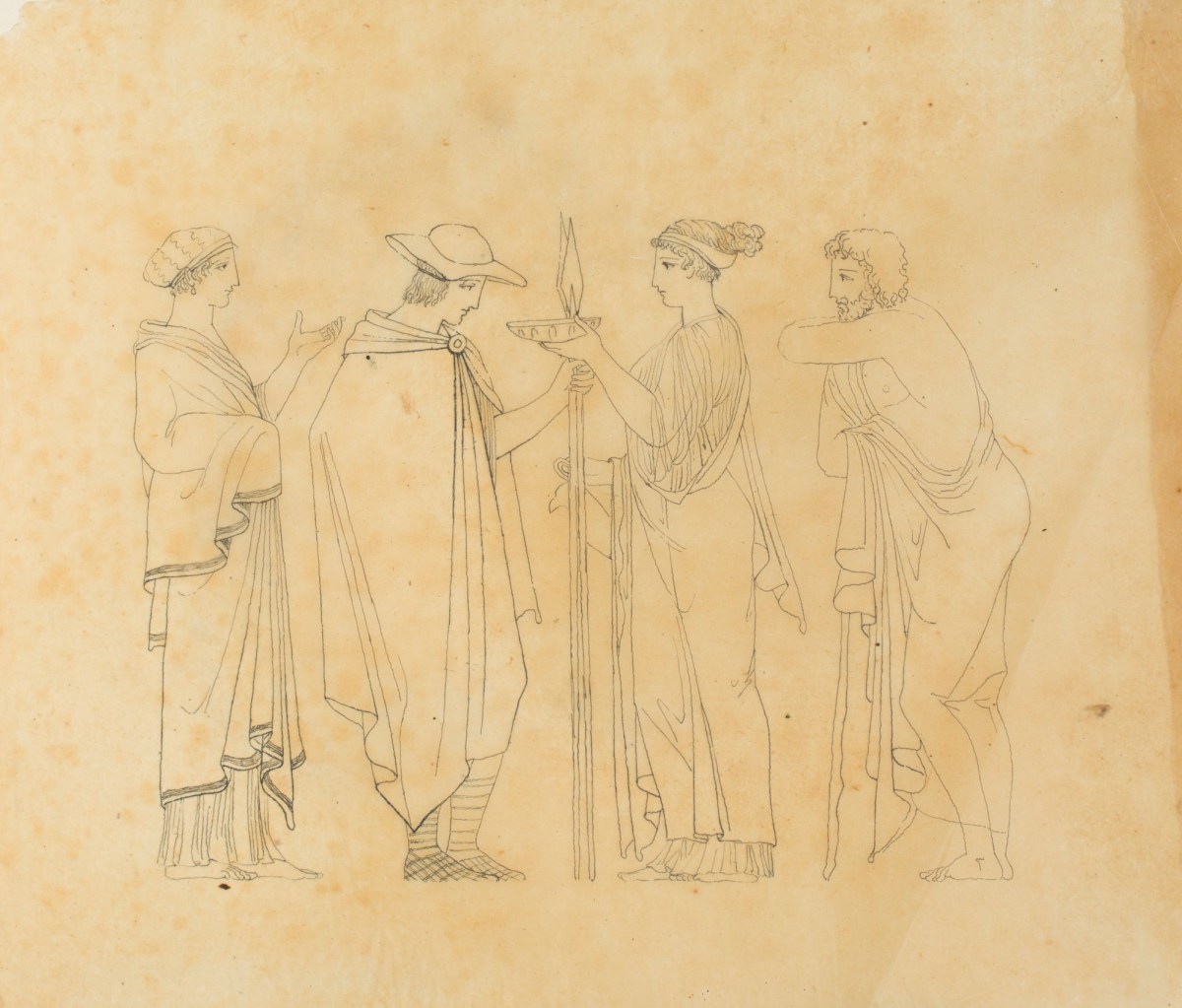 Pietro Santi Bartoli, Plate 97: Roman soldiers listening to Emperor Trajan's speech