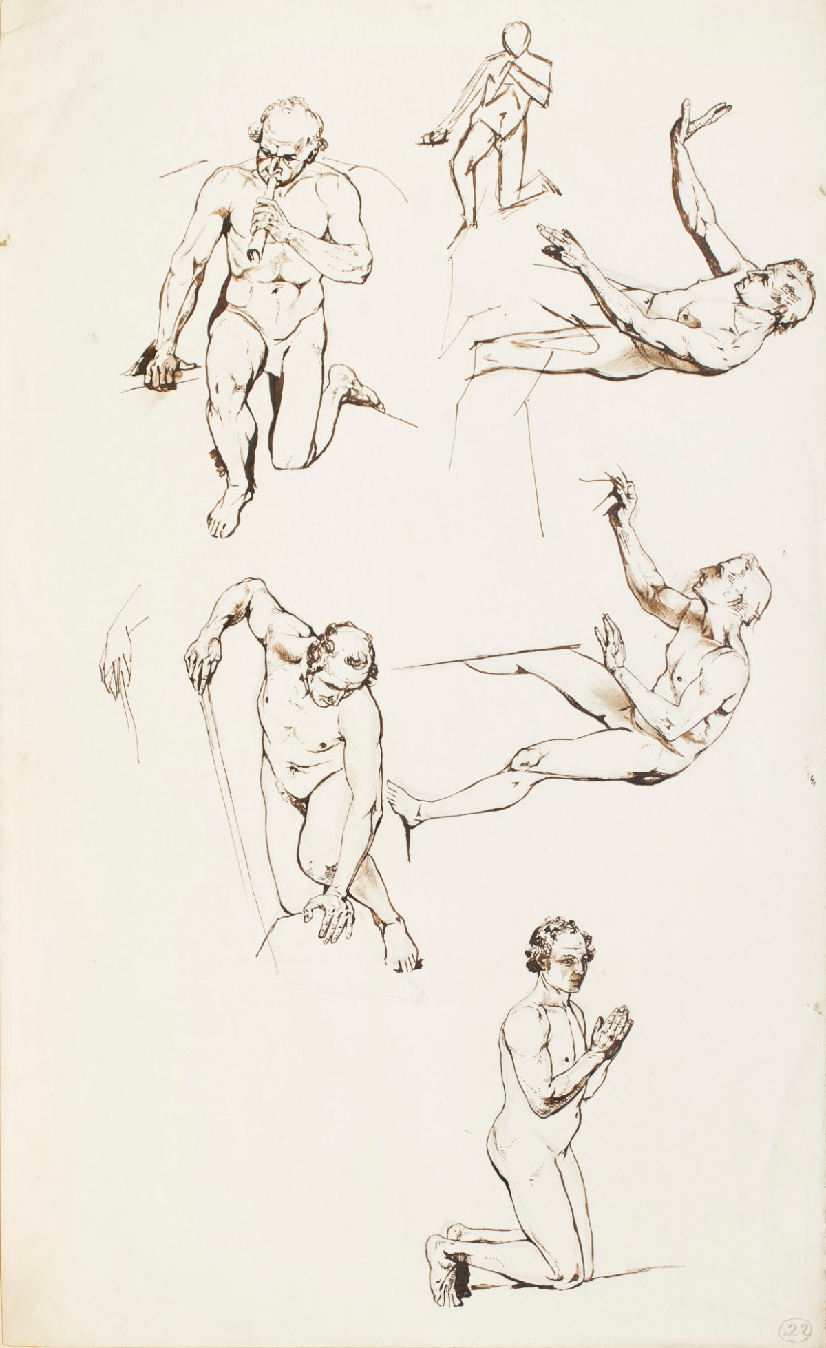 Henry Hugh Armstead RA, Nude studies of male figures possibly for the 'Doncaster Cup'