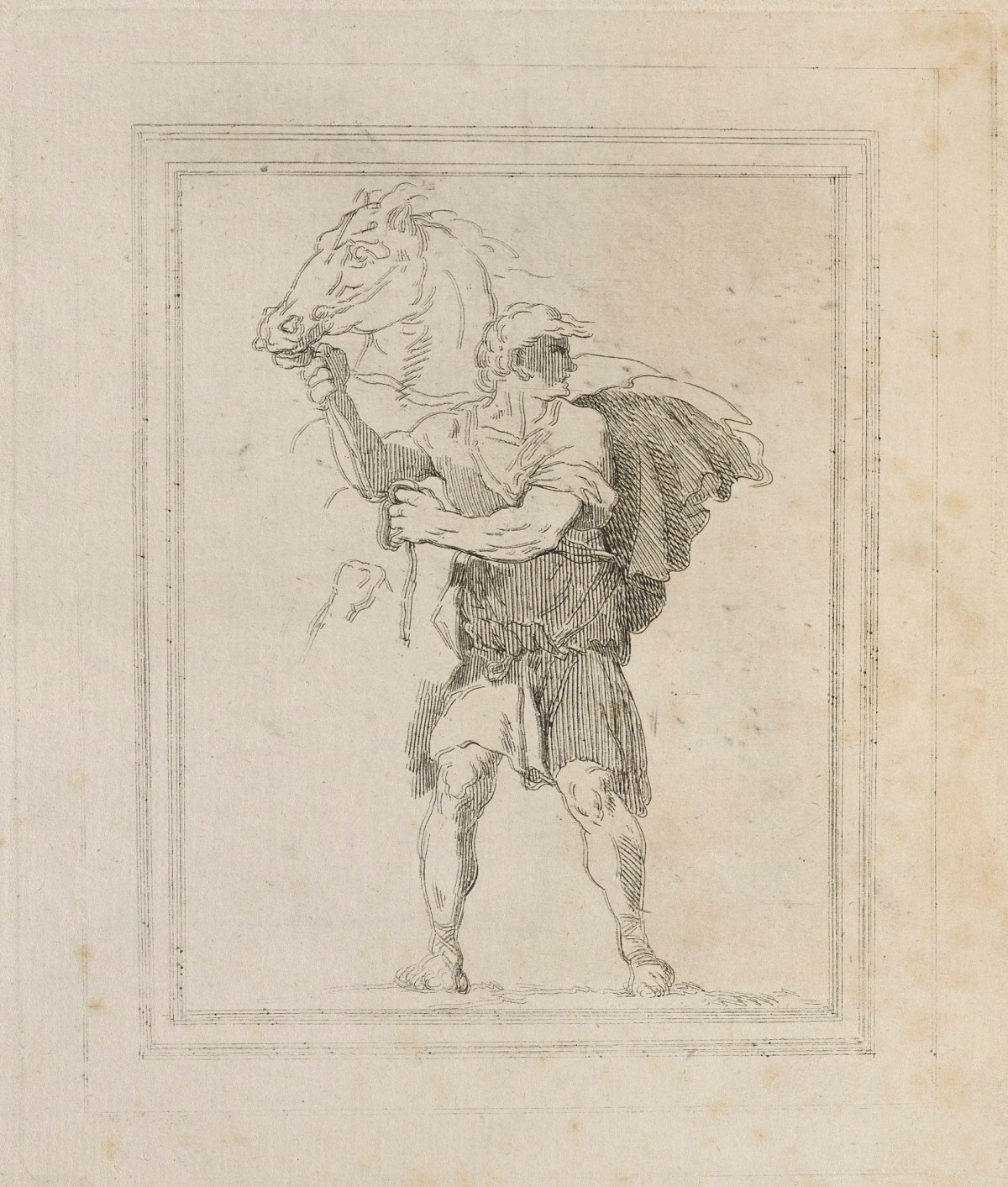 , Horse held by a knight