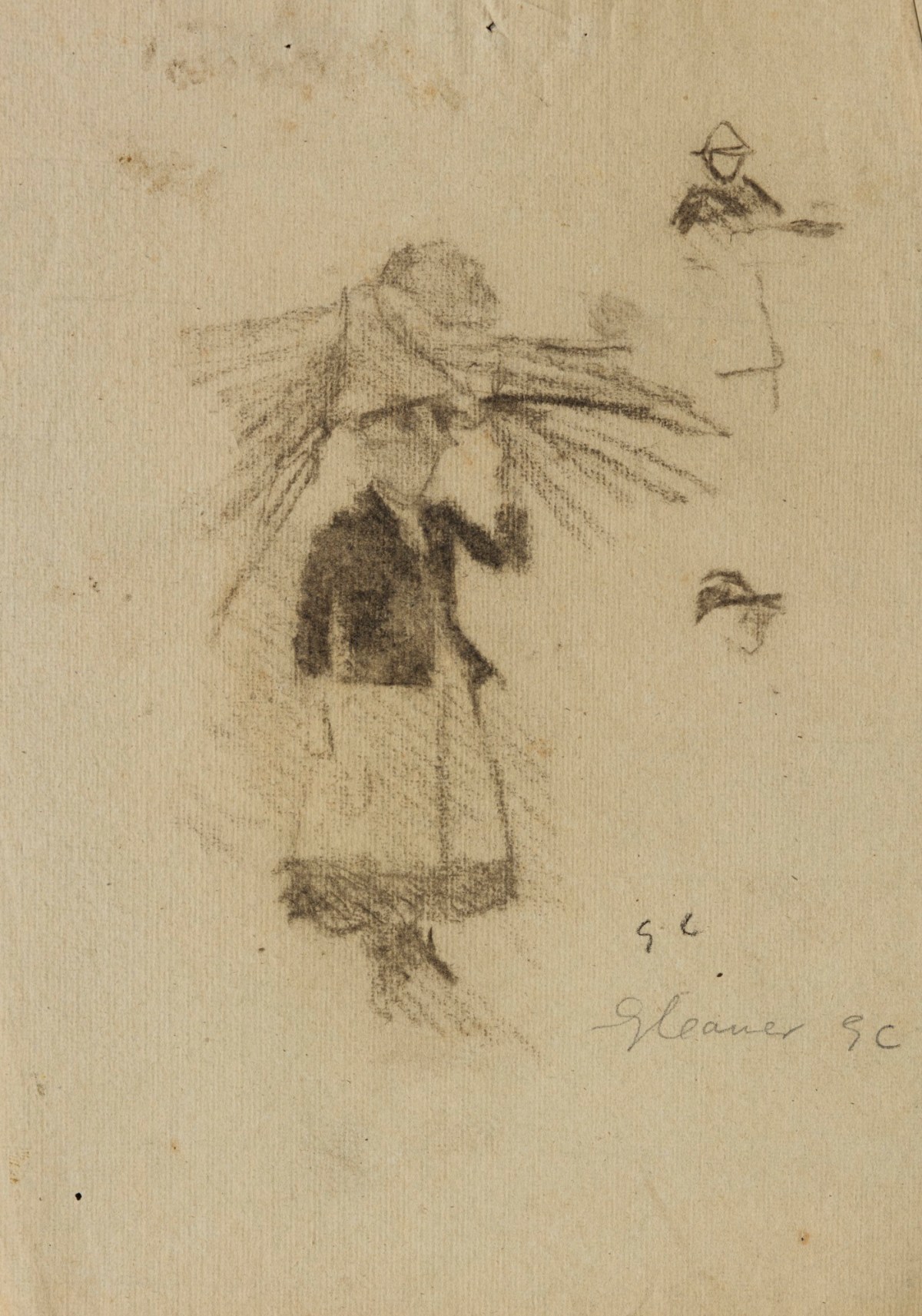 Full Length Sketch Of A Gleaner Head Carrying Straw Works Of Art Ra
