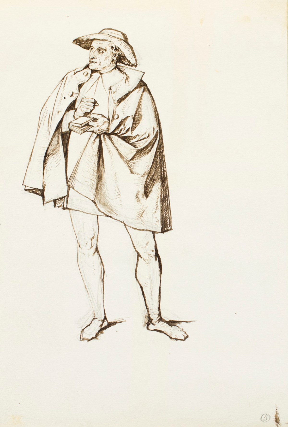 Henry Hugh Armstead RA, Study of a standing man, for the 'History of the Shirleys' reliefs