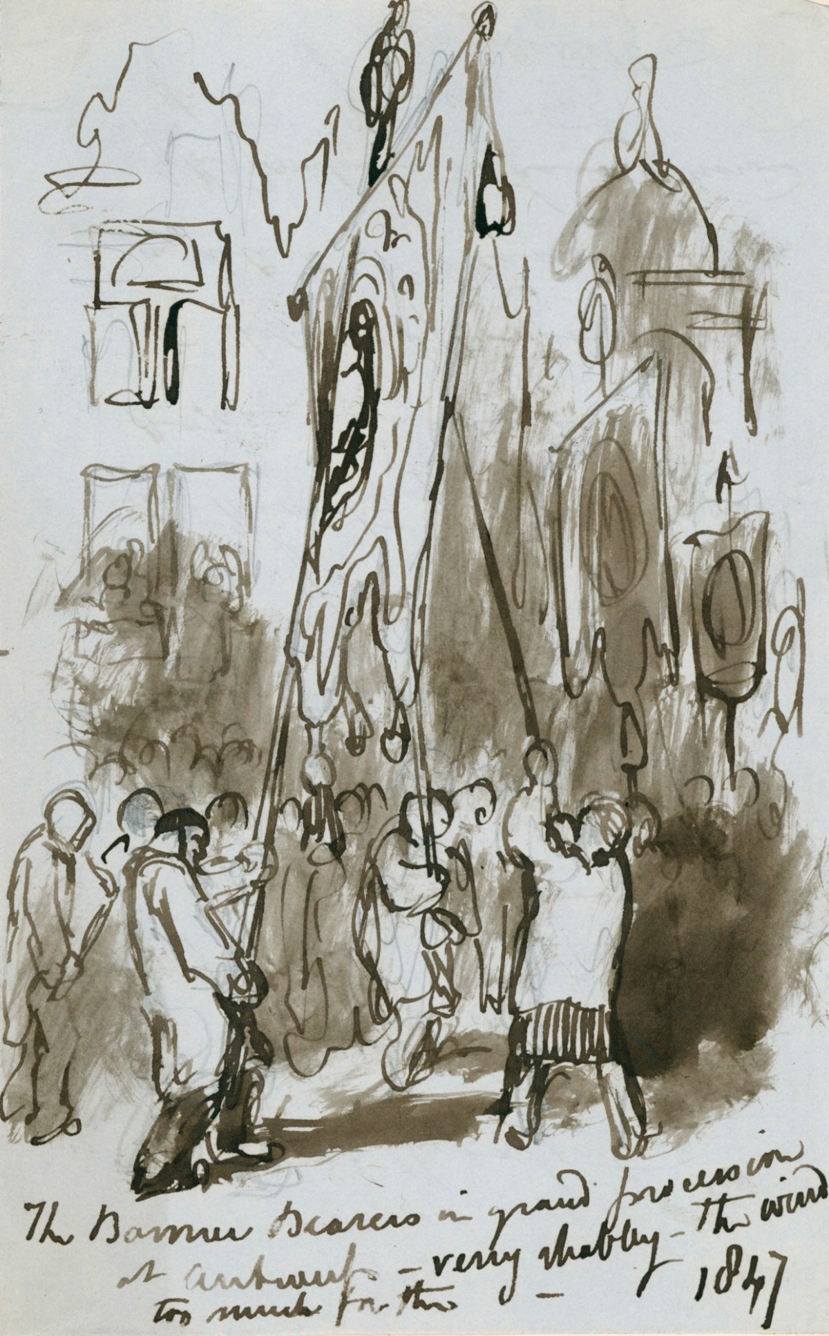 Sir John Gilbert RA, A procession at Antwerp