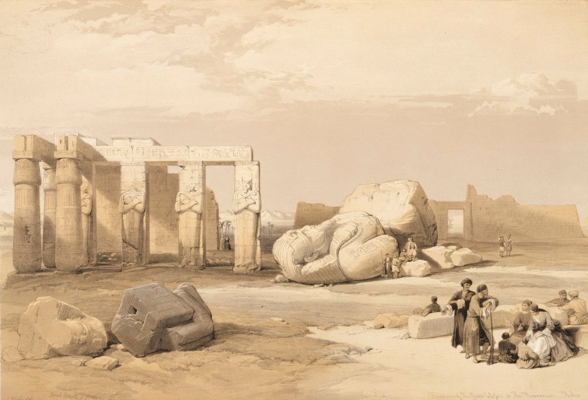 David Roberts RA, Fragments of the Great Colossi, at the Memnonium
