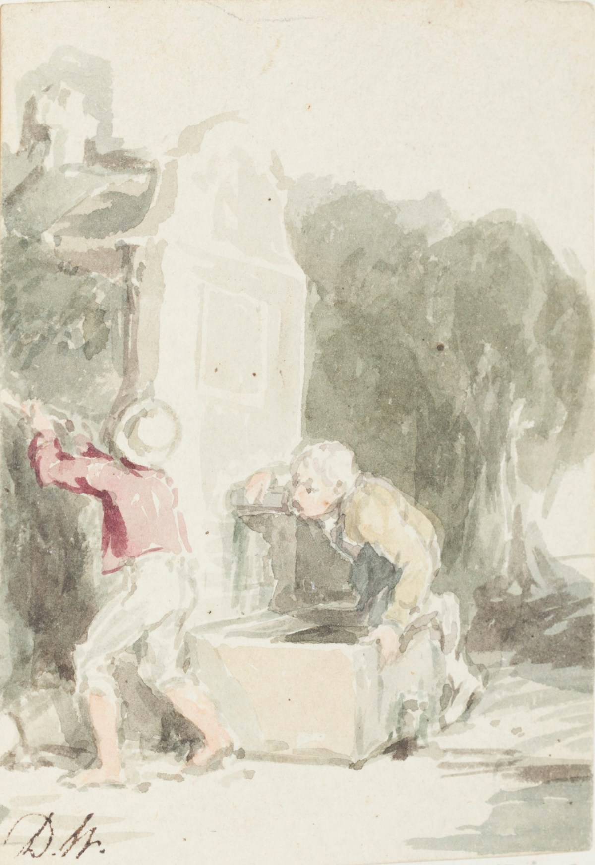 Sir David Wilkie RA, Boys playing by a fountain