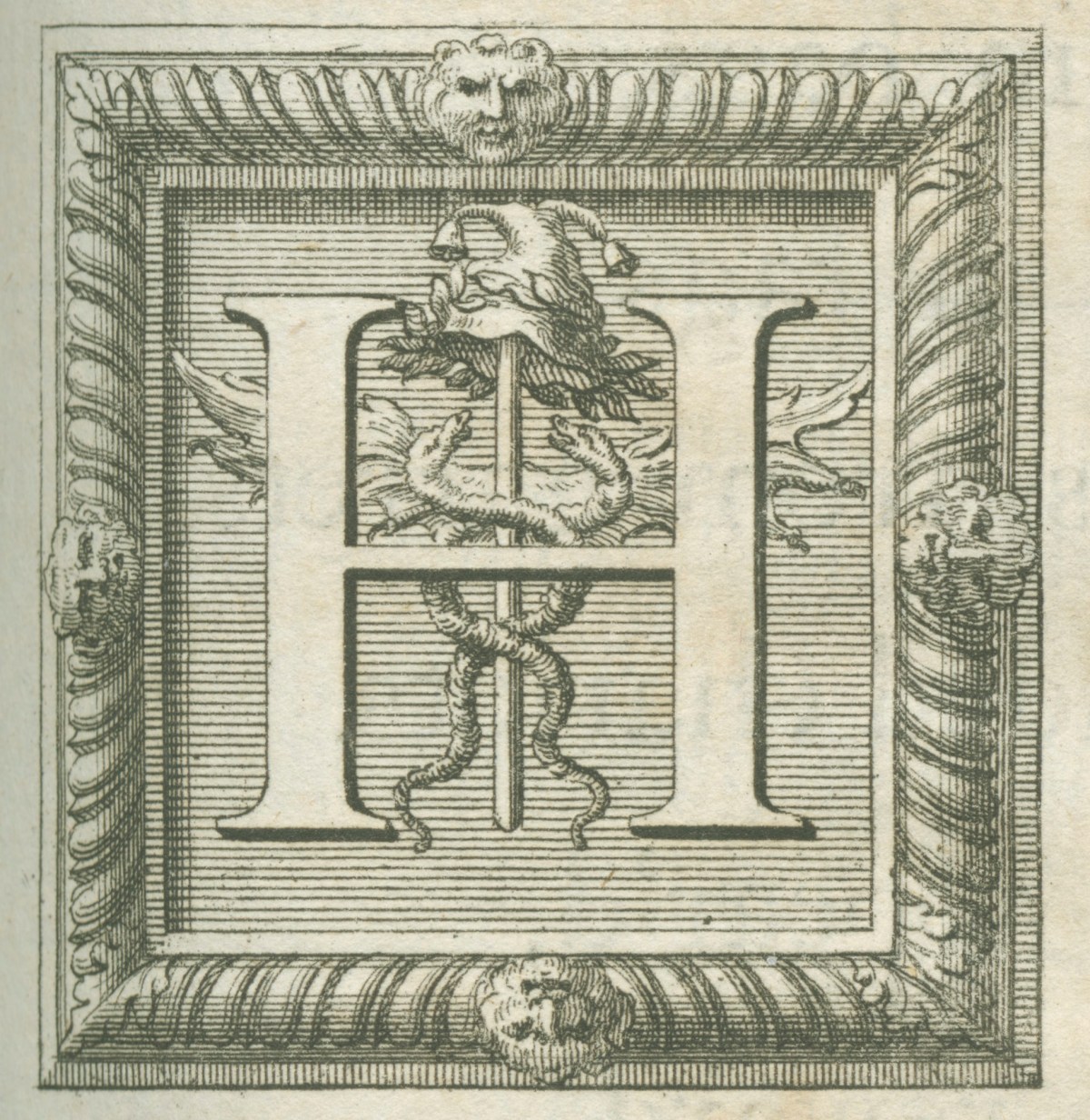 William Kent, Initial at opening of Book II of Pope's 'The Dunciad'