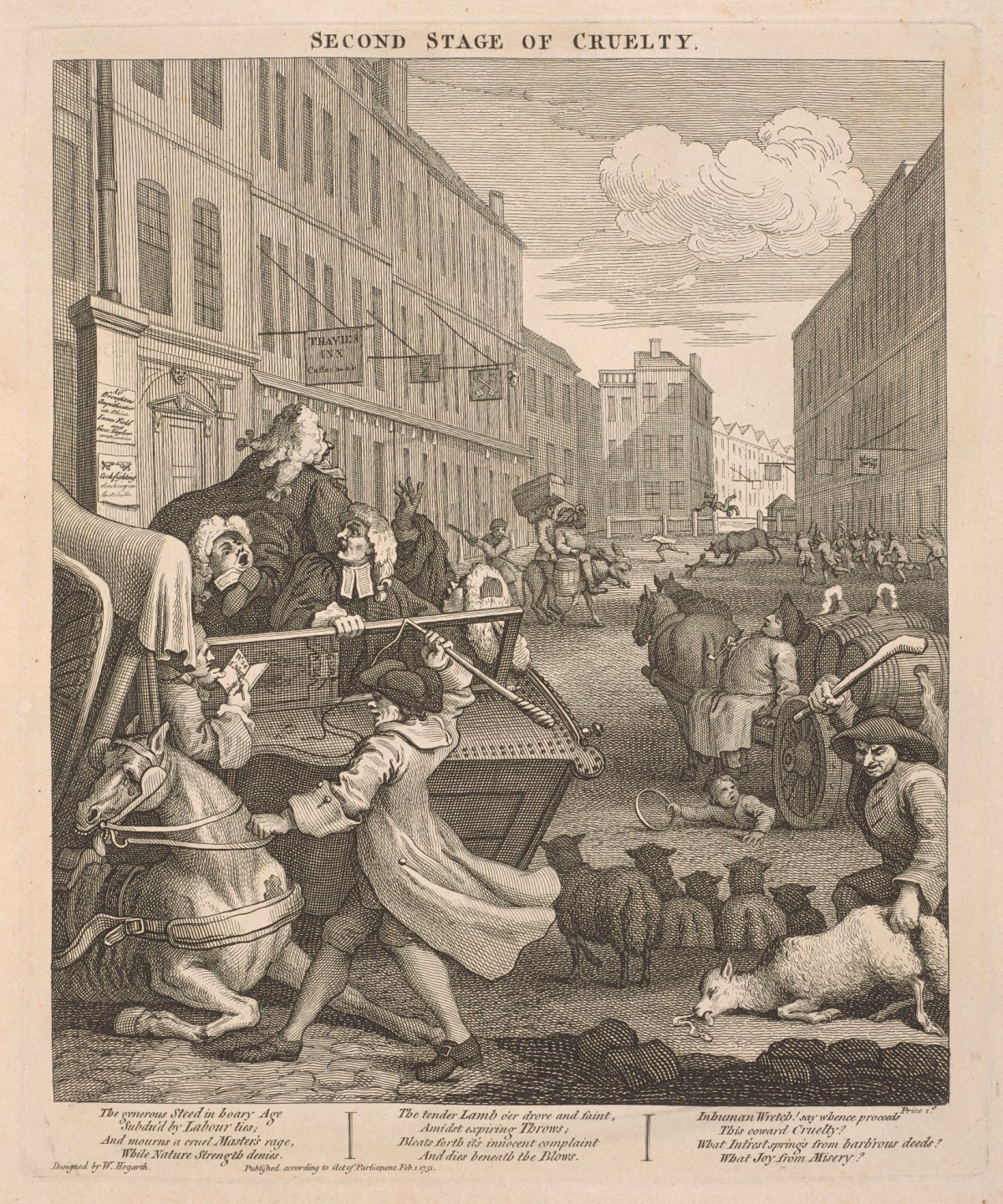 William Hogarth, The Second Stage of Cruelty (Four Stages of Cruelty, plate 2)