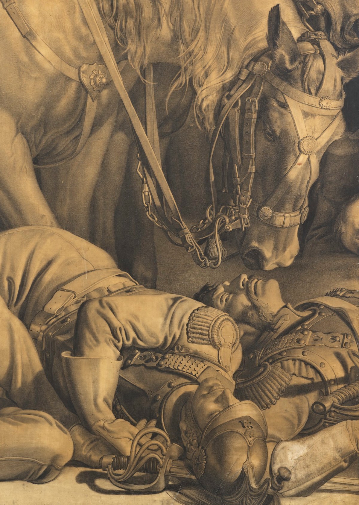 Daniel Maclise RA, Cartoon for 'The Meeting of Wellington and Blücher After the Battle of Waterloo'