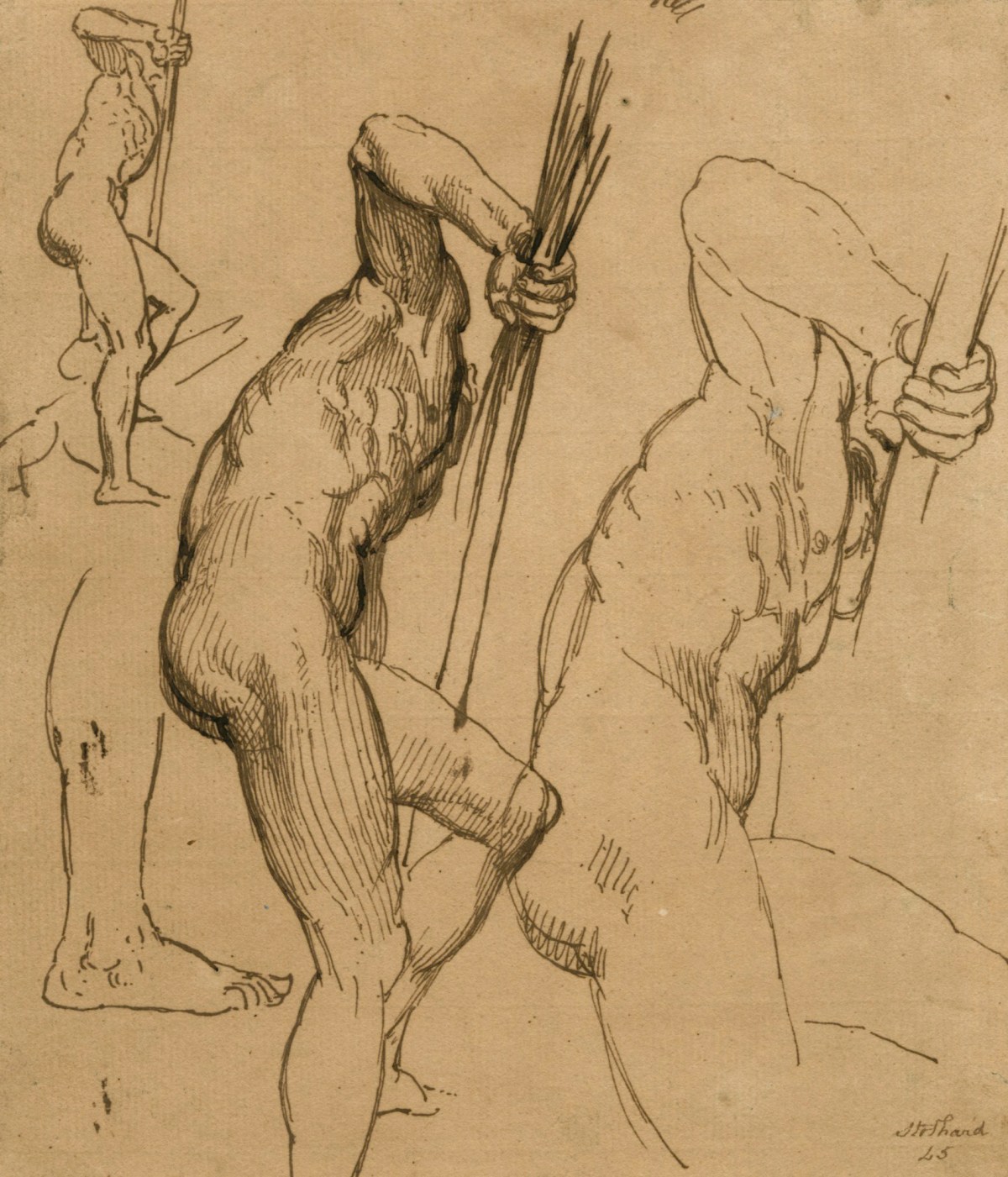 Thomas Stothard RA, Sketches of a standing male nude