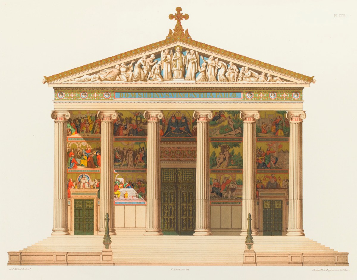 Jakob Ignaz Hittorff, Porche de l'église Saint-Vincent de Paul, à Paris