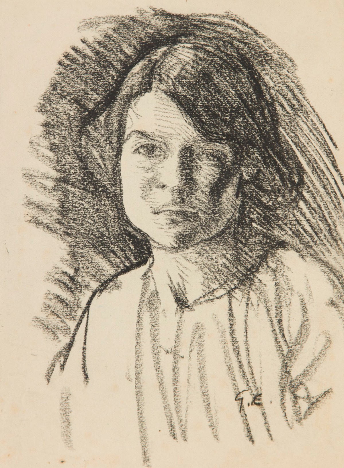 Sir George Clausen RA, Portrait bust of a girl