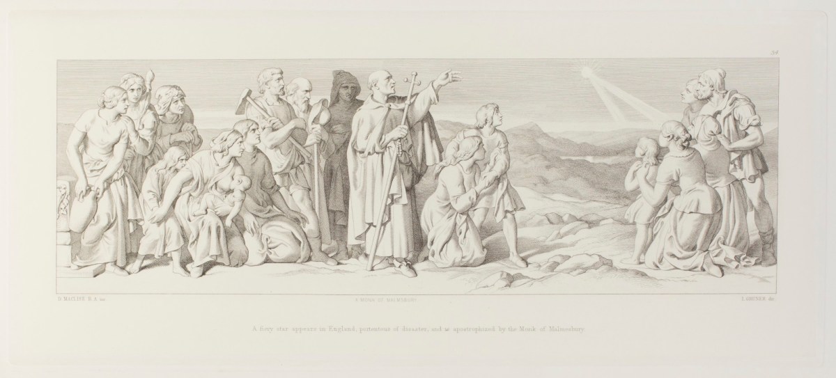Daniel Maclise RA, A fiery star appears in England, portentous of disaster, and is apostrophized by the Monk of Malmesbury