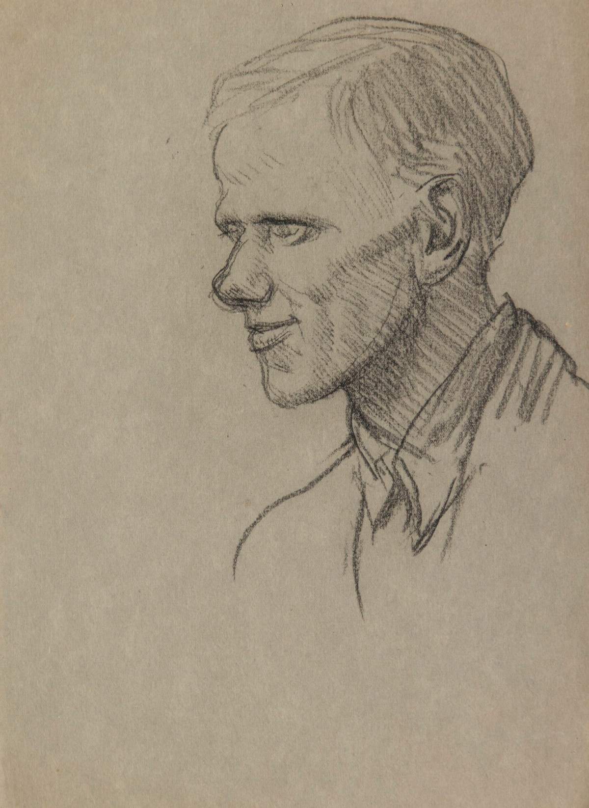 Sir George Clausen RA, Study of the head of a young man in profile